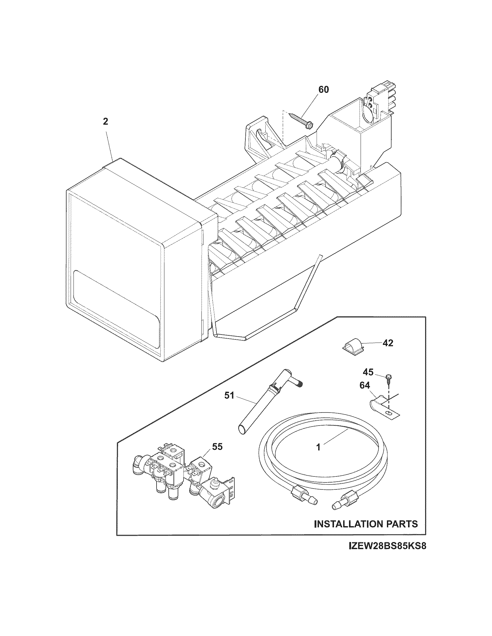 Frigidaire FPHF2399PF4 freezer ice maker diagram