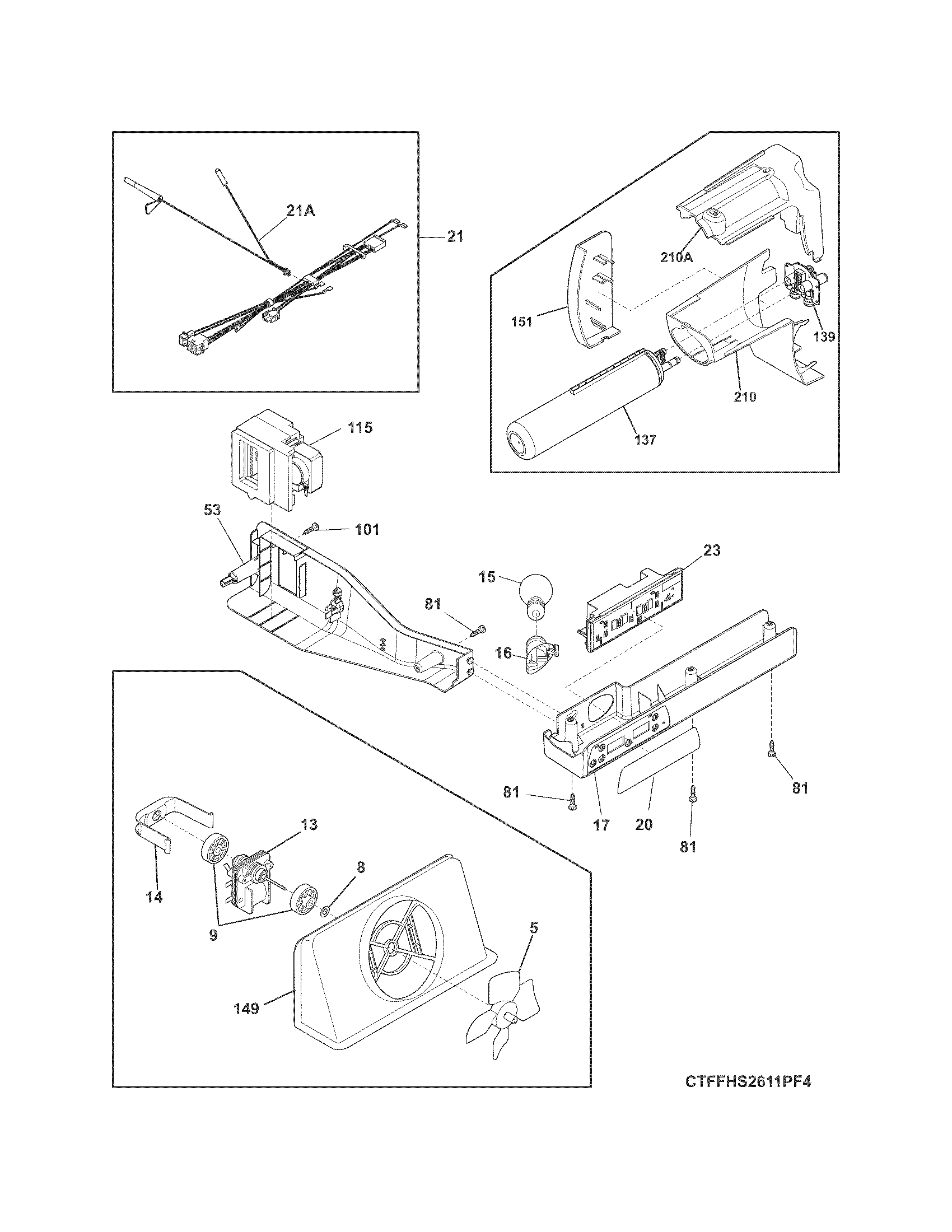 Frigidaire FFHS2611LBJ controls diagram