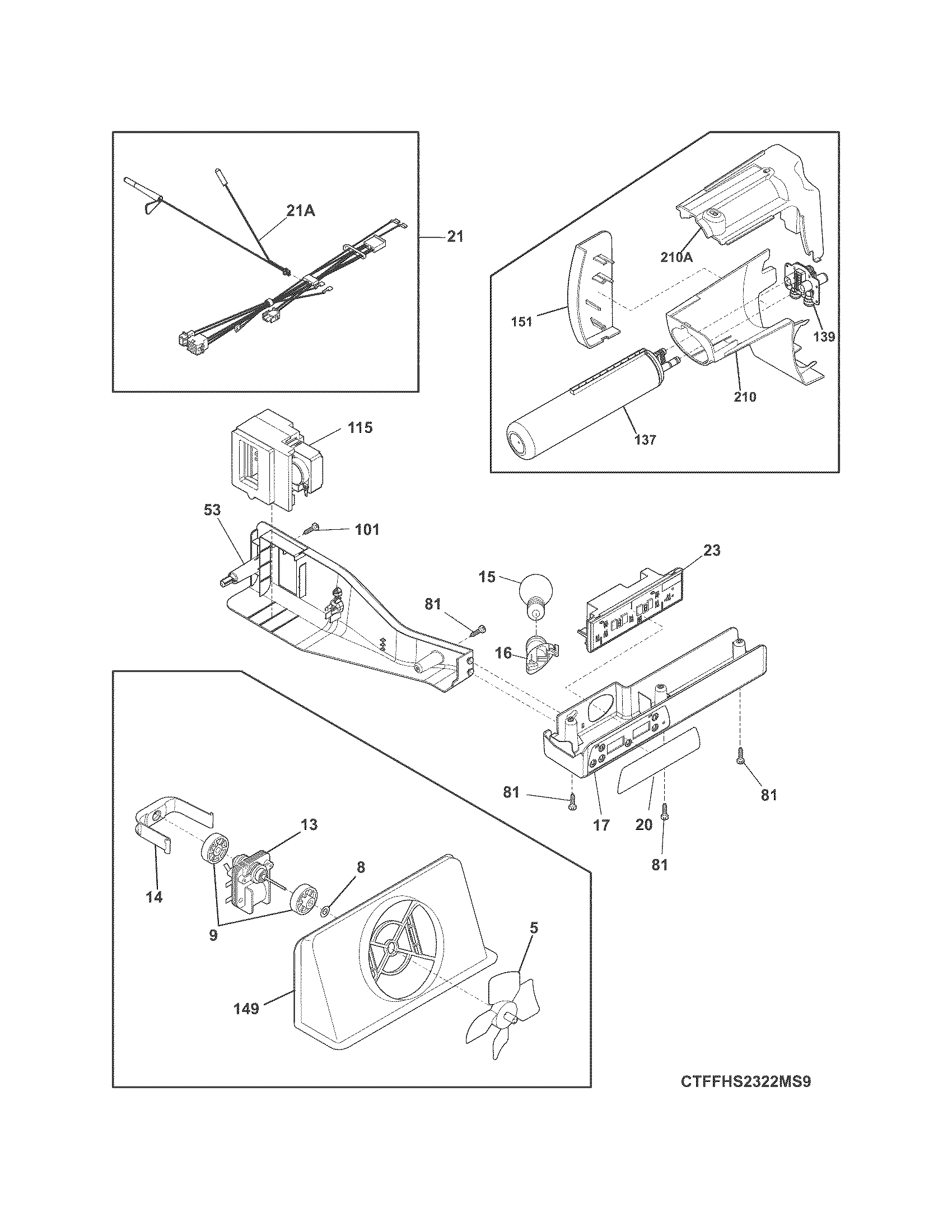 Crosley CRSH232PB5 controls diagram