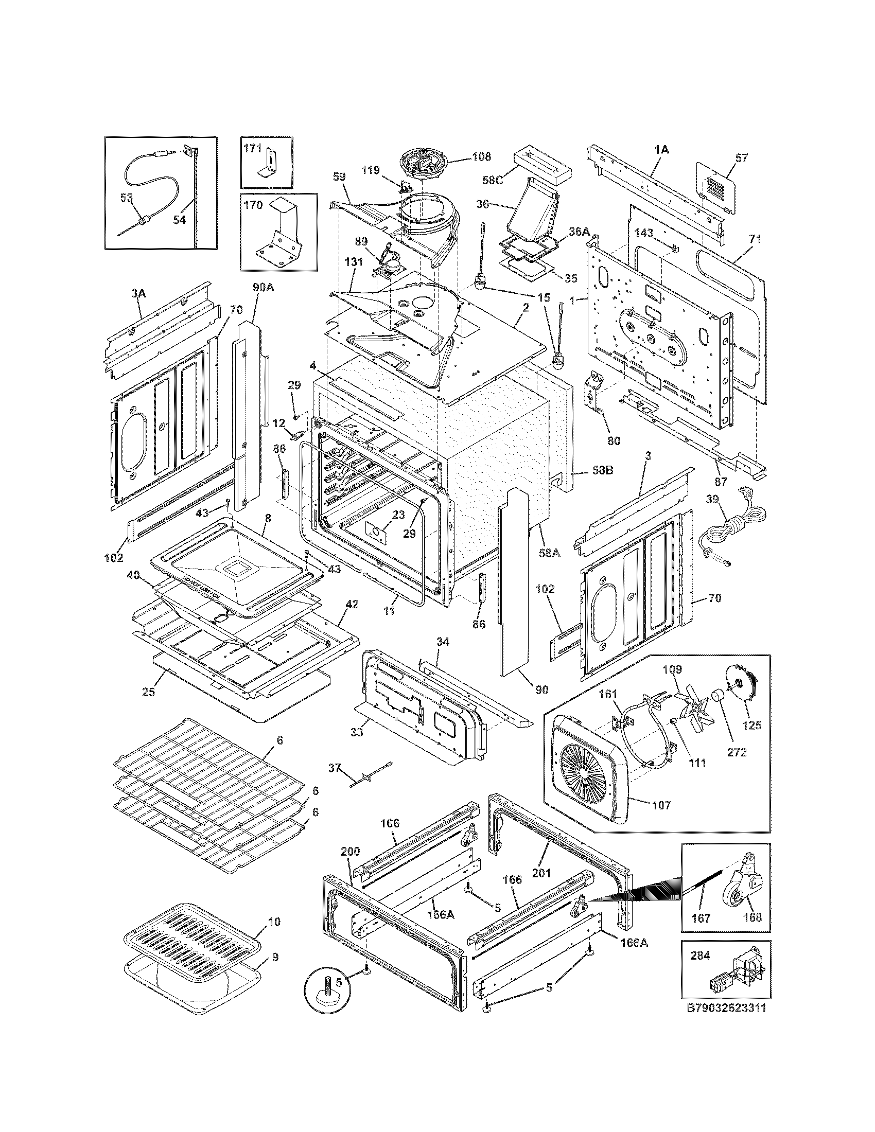 Kenmore Elite 79032623311 body diagram