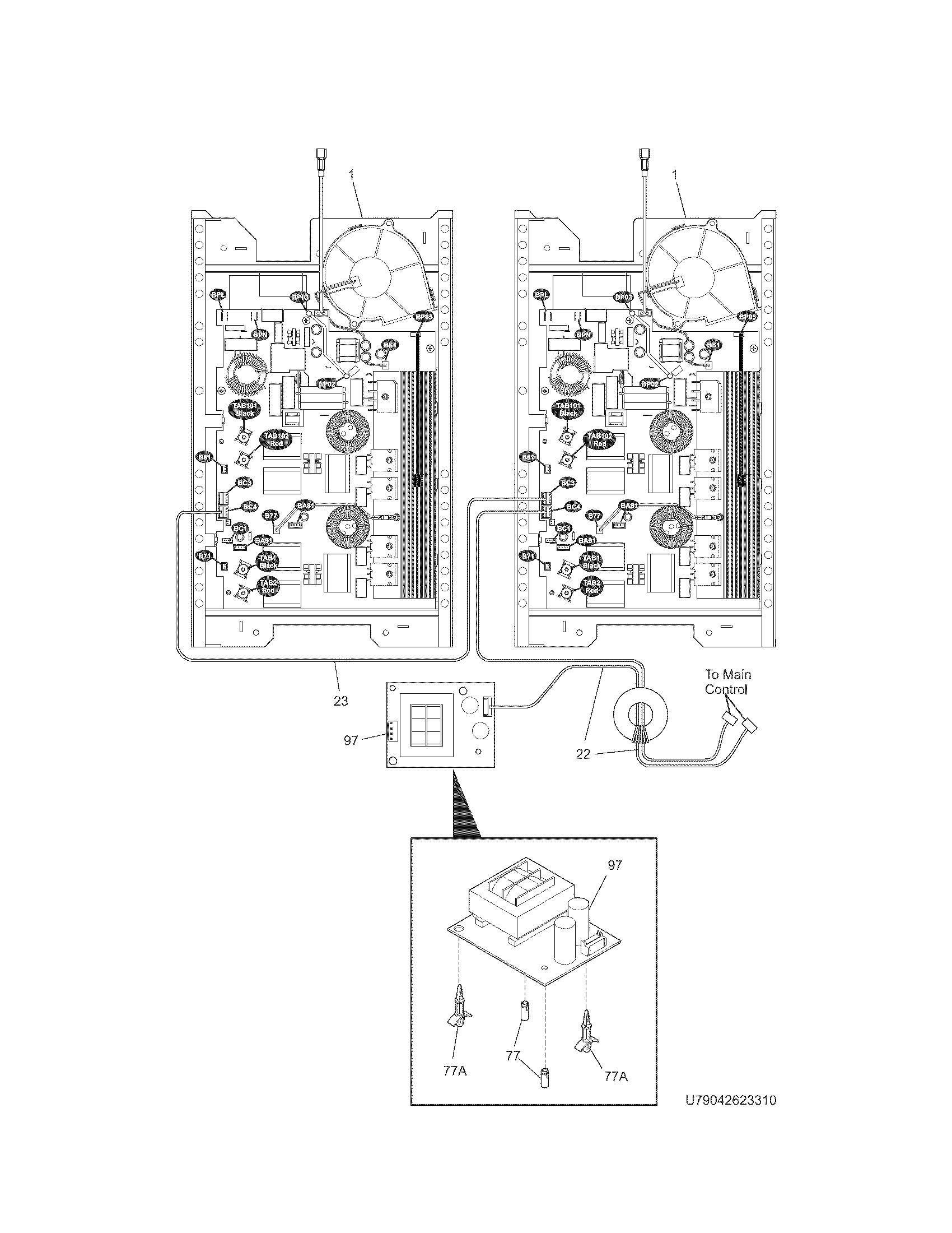 Kenmore Elite 79042623310 induction unit diagram