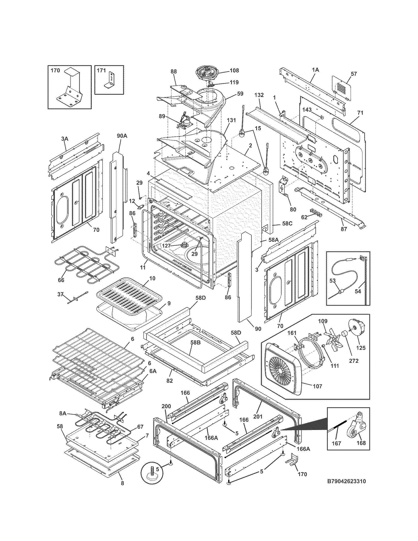 Kenmore Elite 79042623310 body diagram