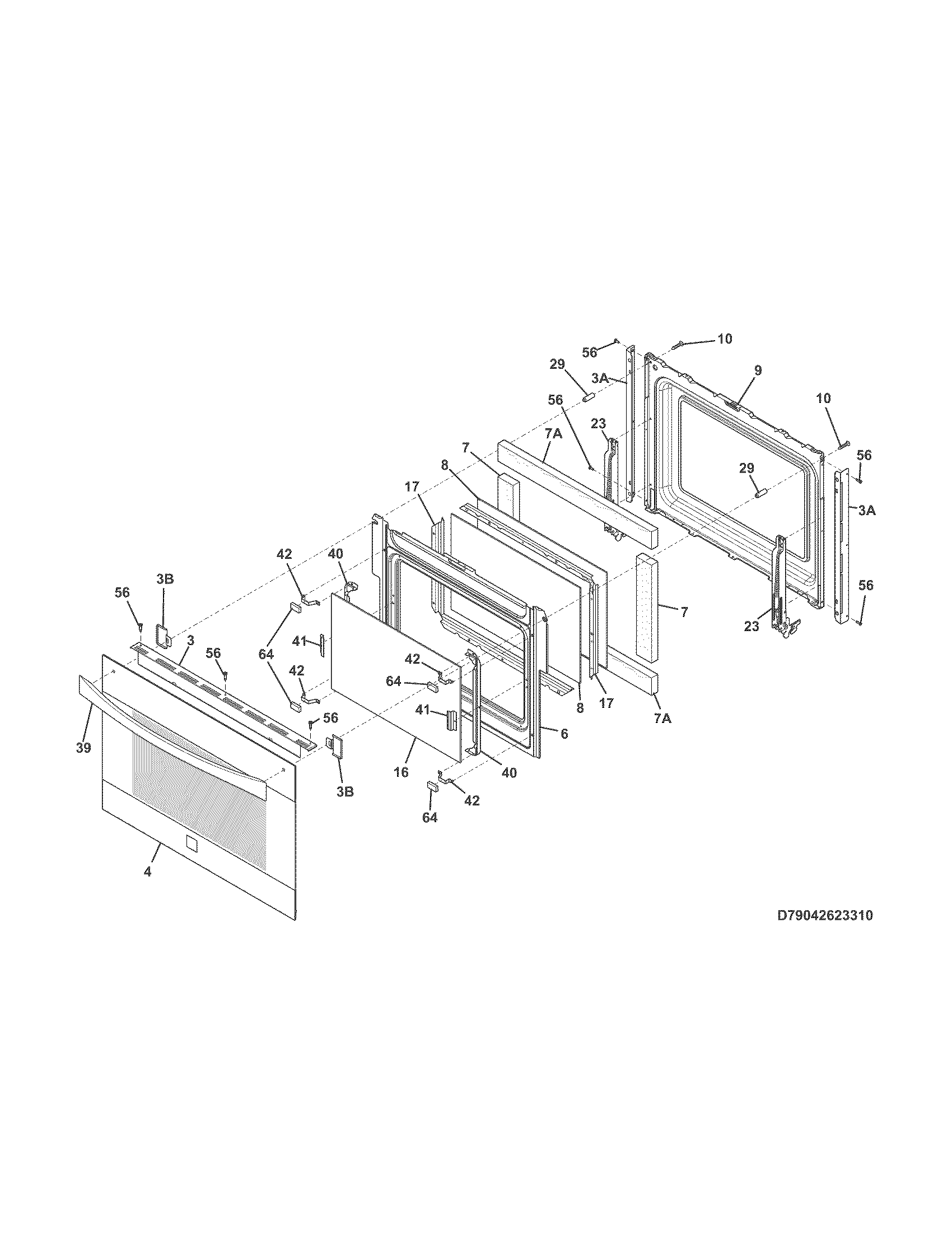 Kenmore Elite 79042623310 door diagram