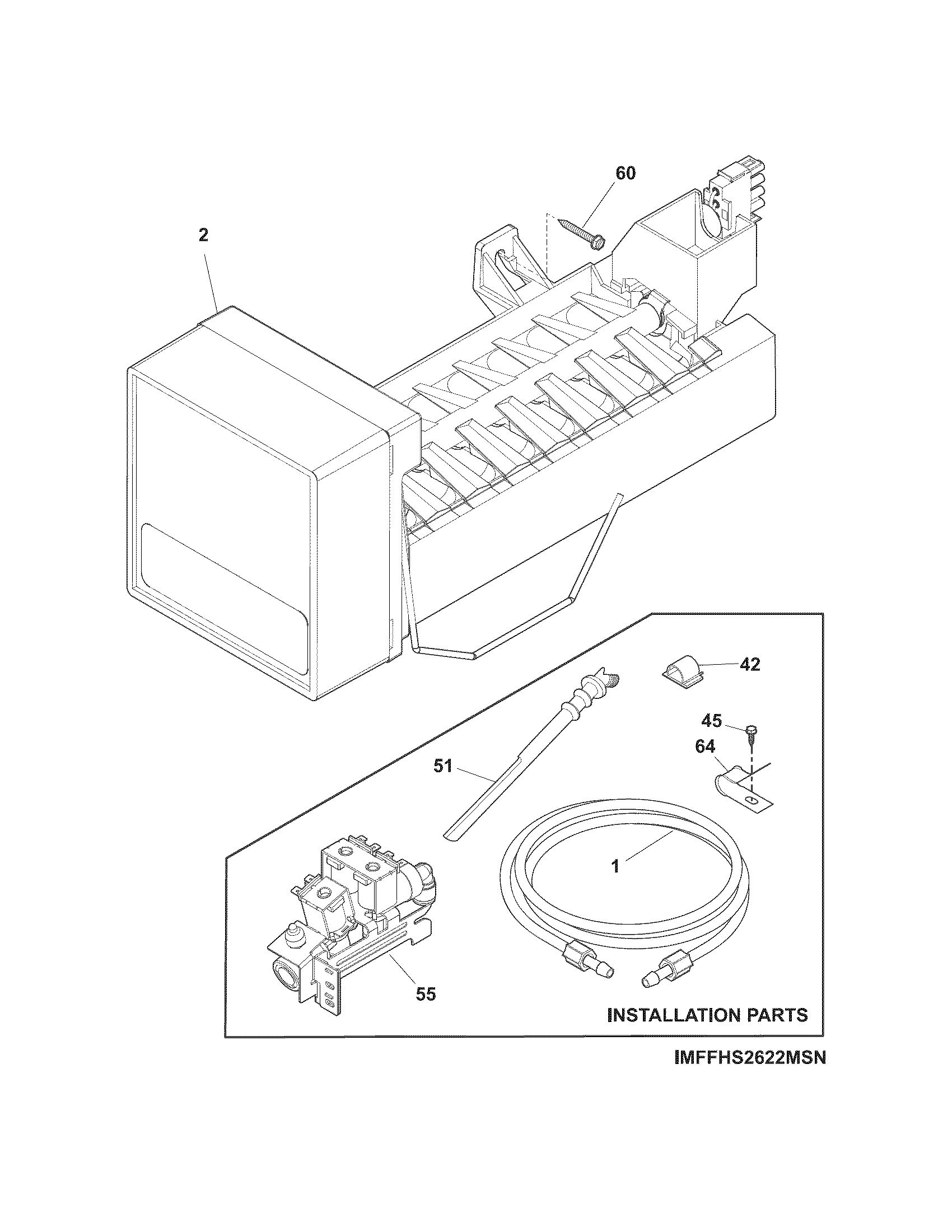 Crosley CRSH268MWB ice maker diagram