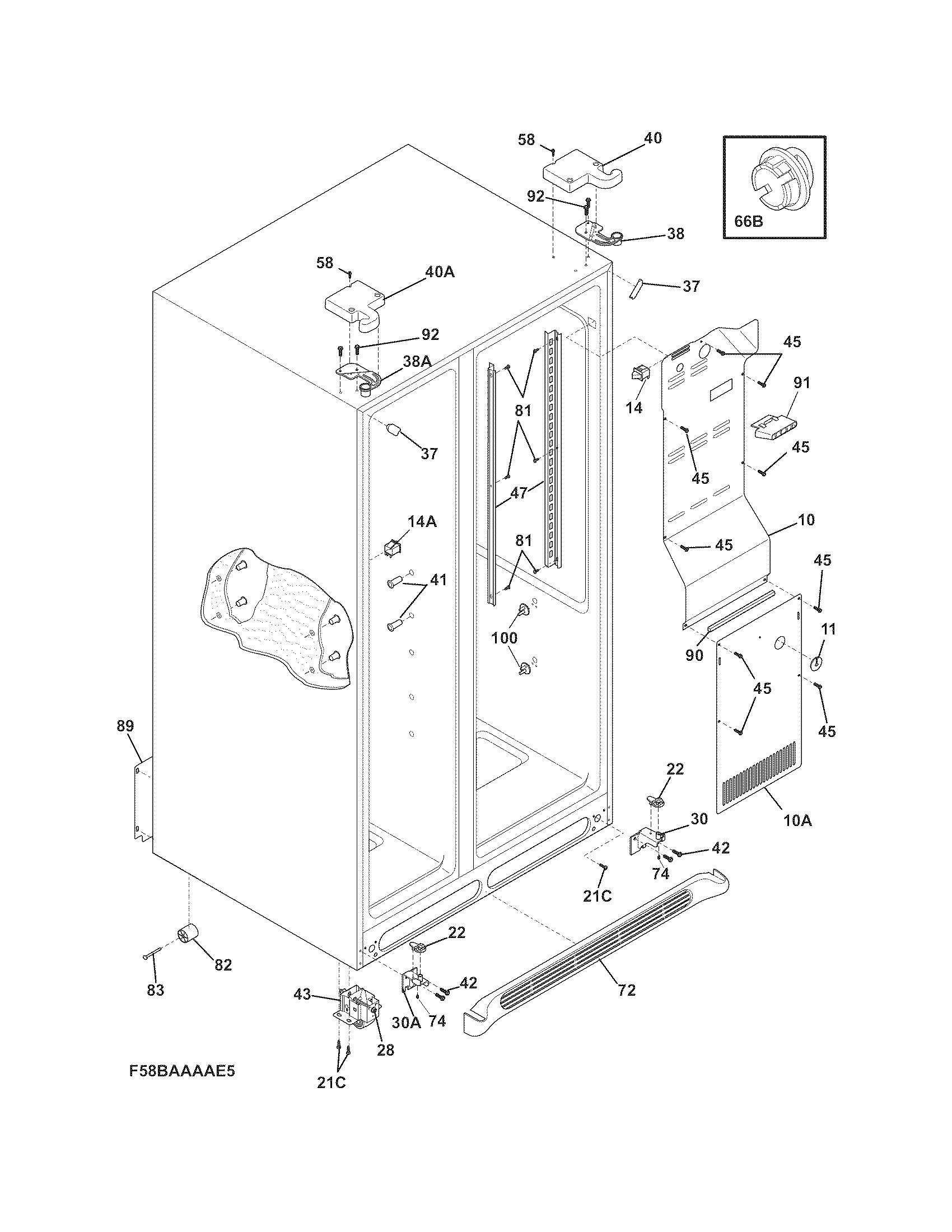 Crosley CRSH268MW7 cabinet diagram