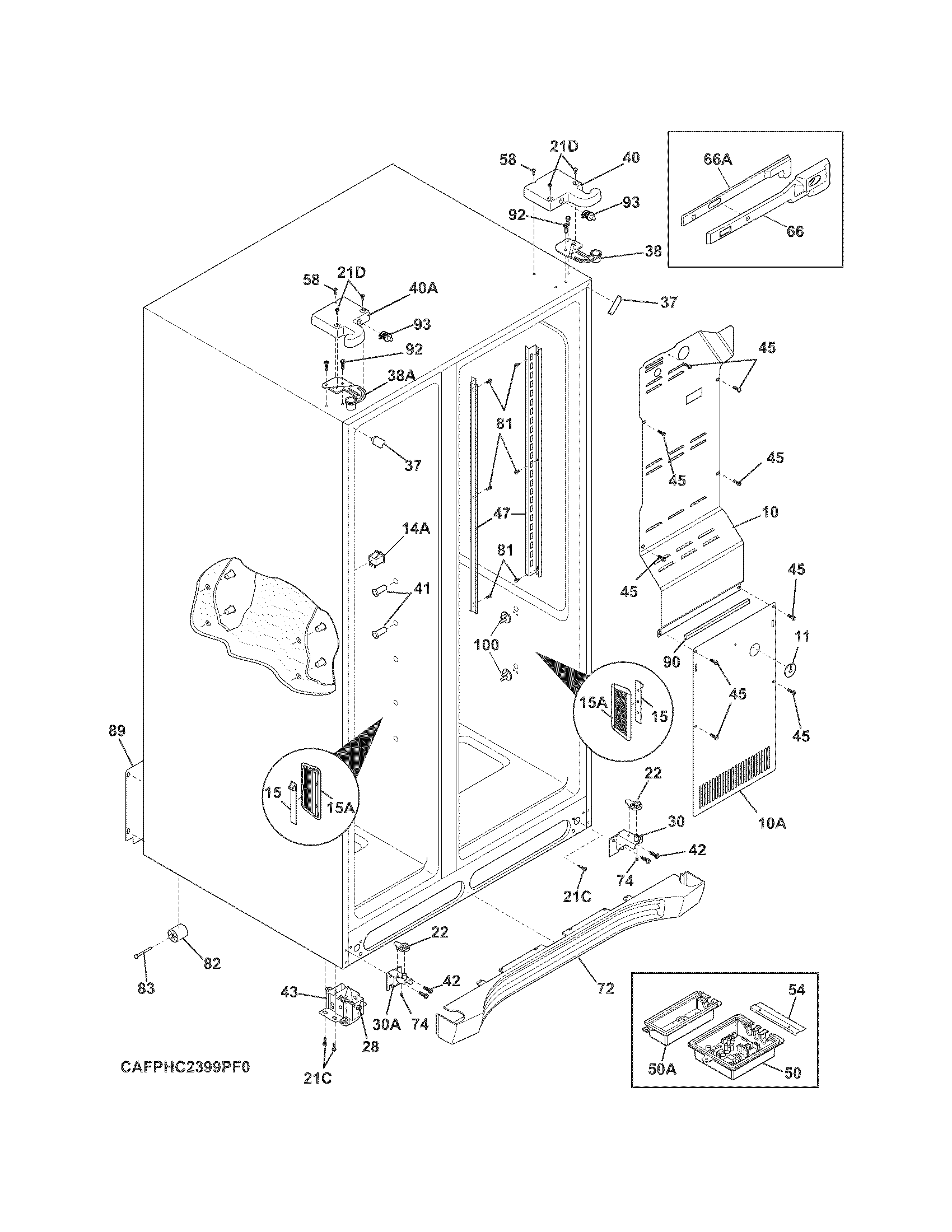 Frigidaire FGHC2355PF8 cabinet diagram