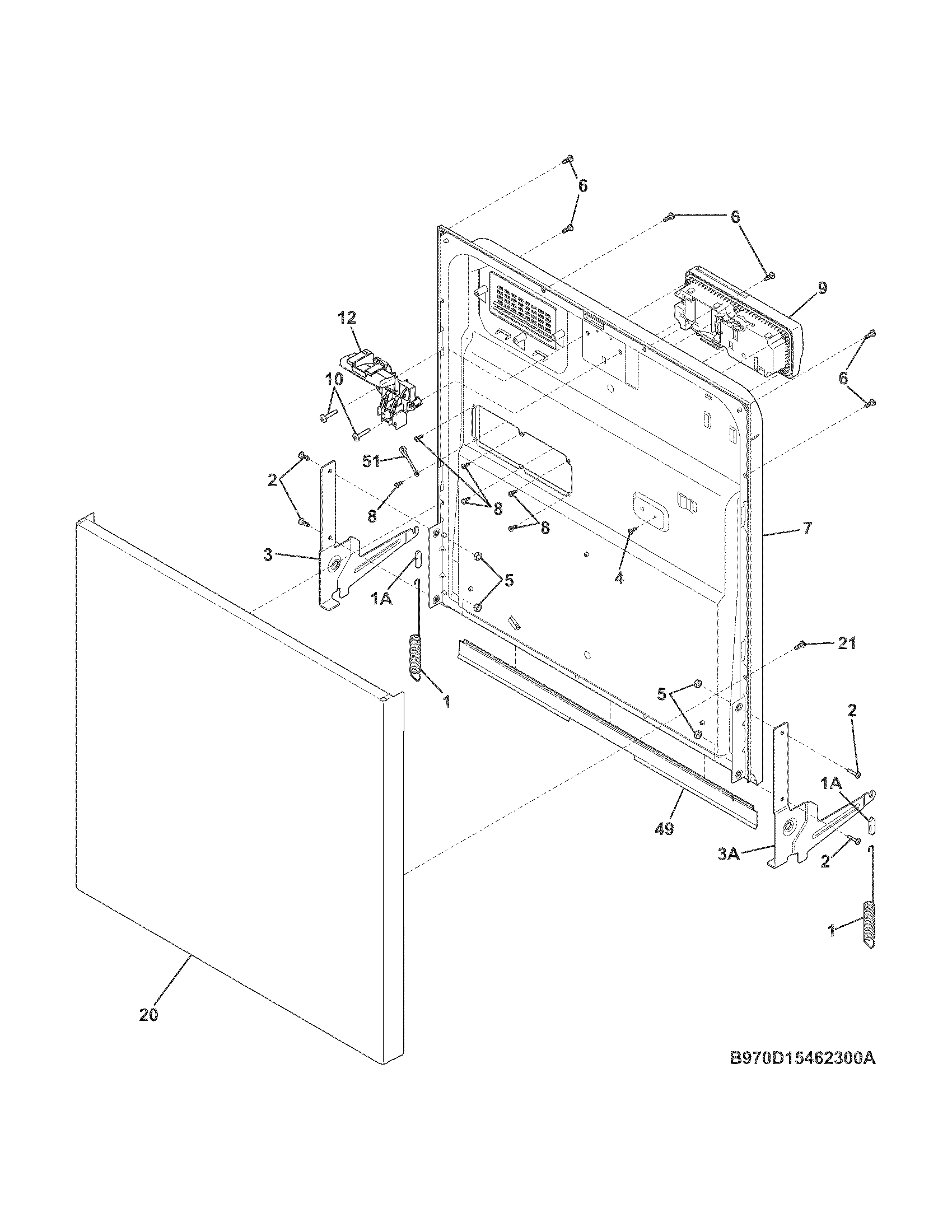 Crosley CDB350NW2A door diagram