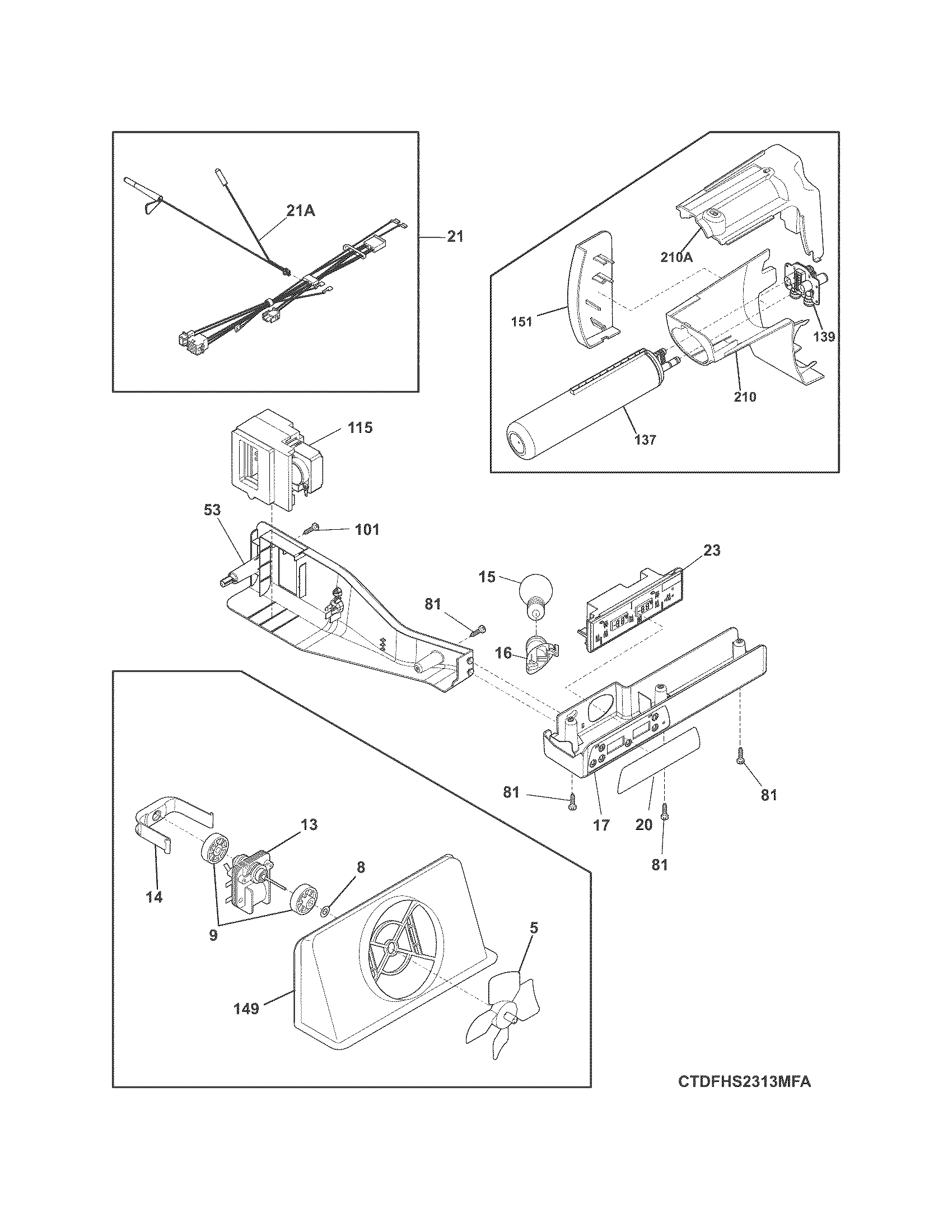 Frigidaire DFHS2313MFB controls diagram
