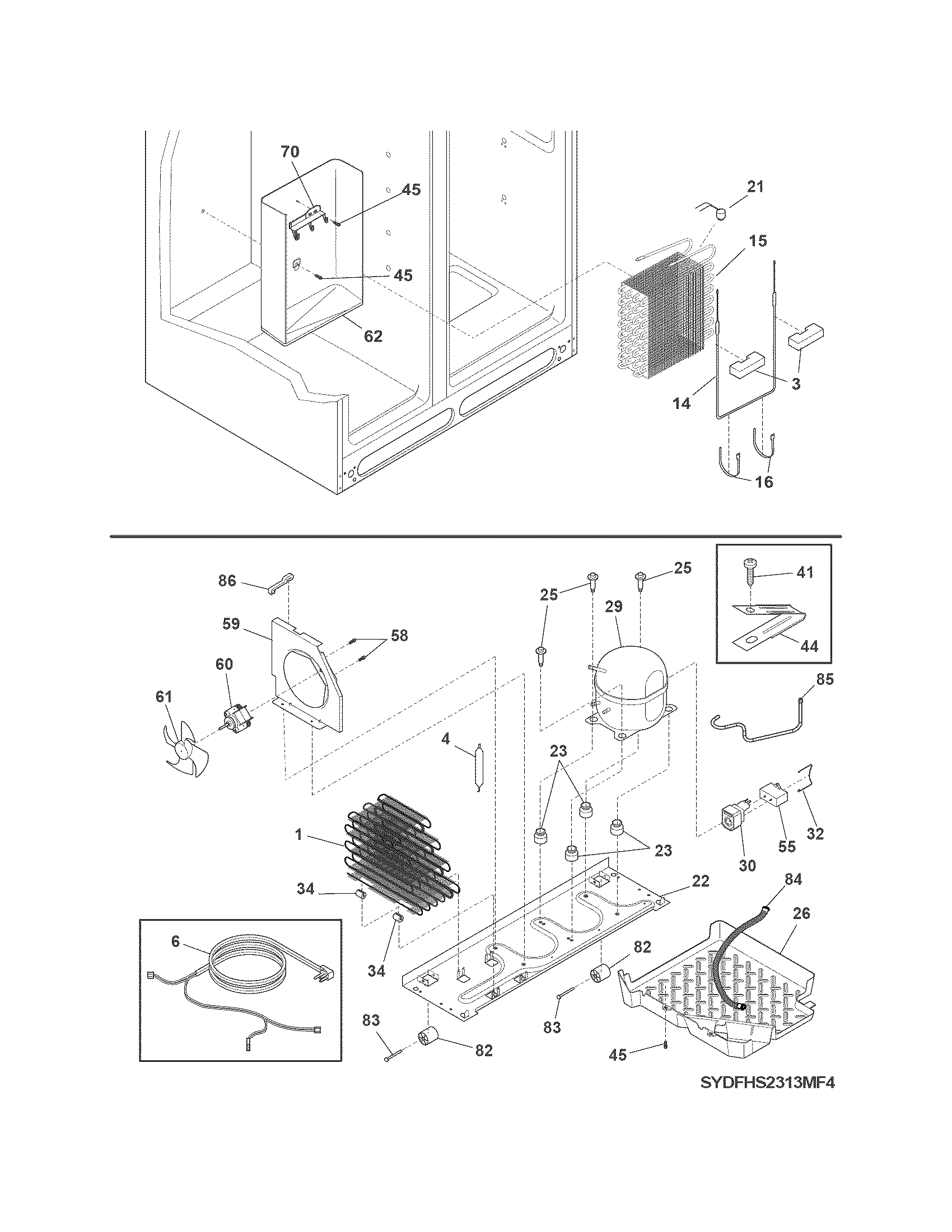 Frigidaire DFHS2313MFB system diagram