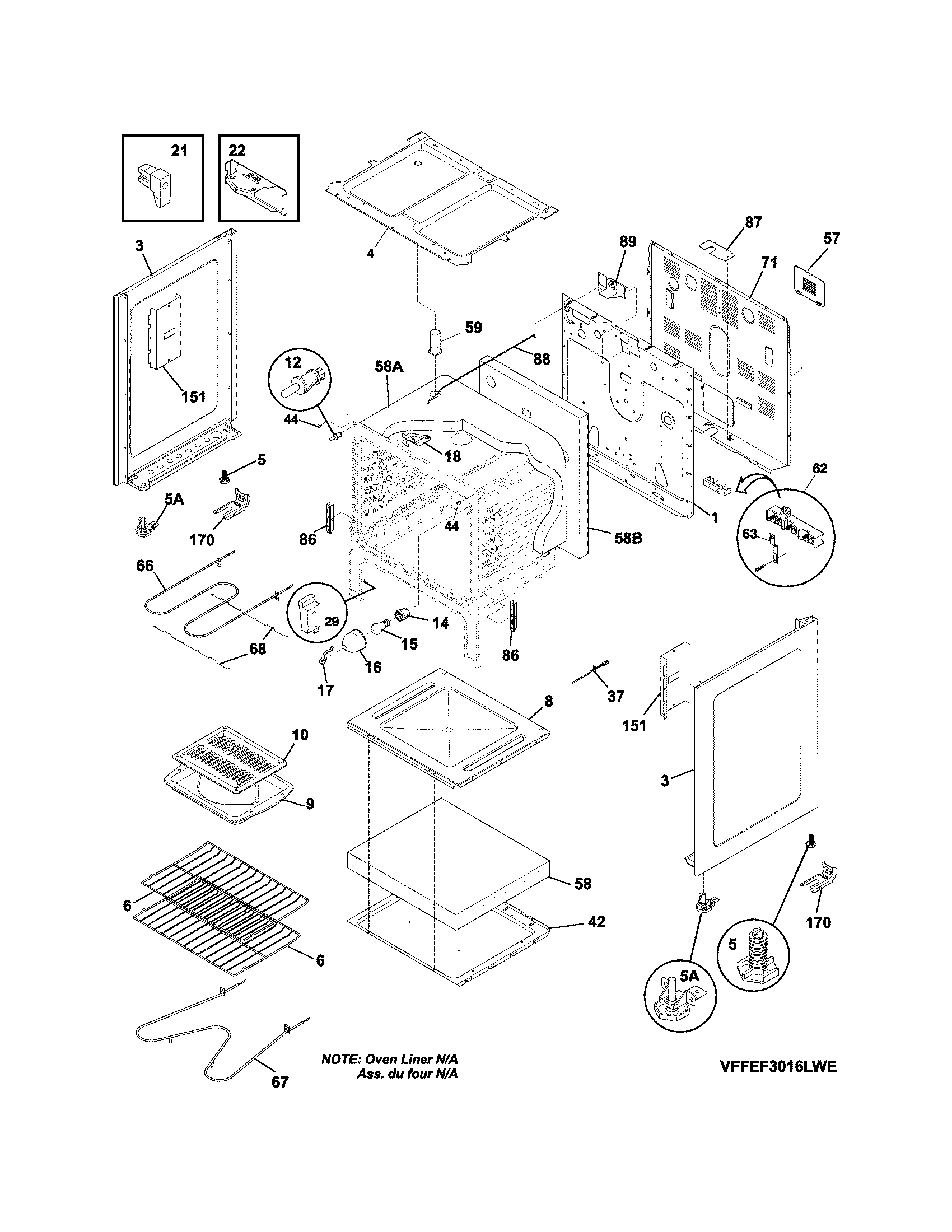 Crosley CRE3860QBA body diagram