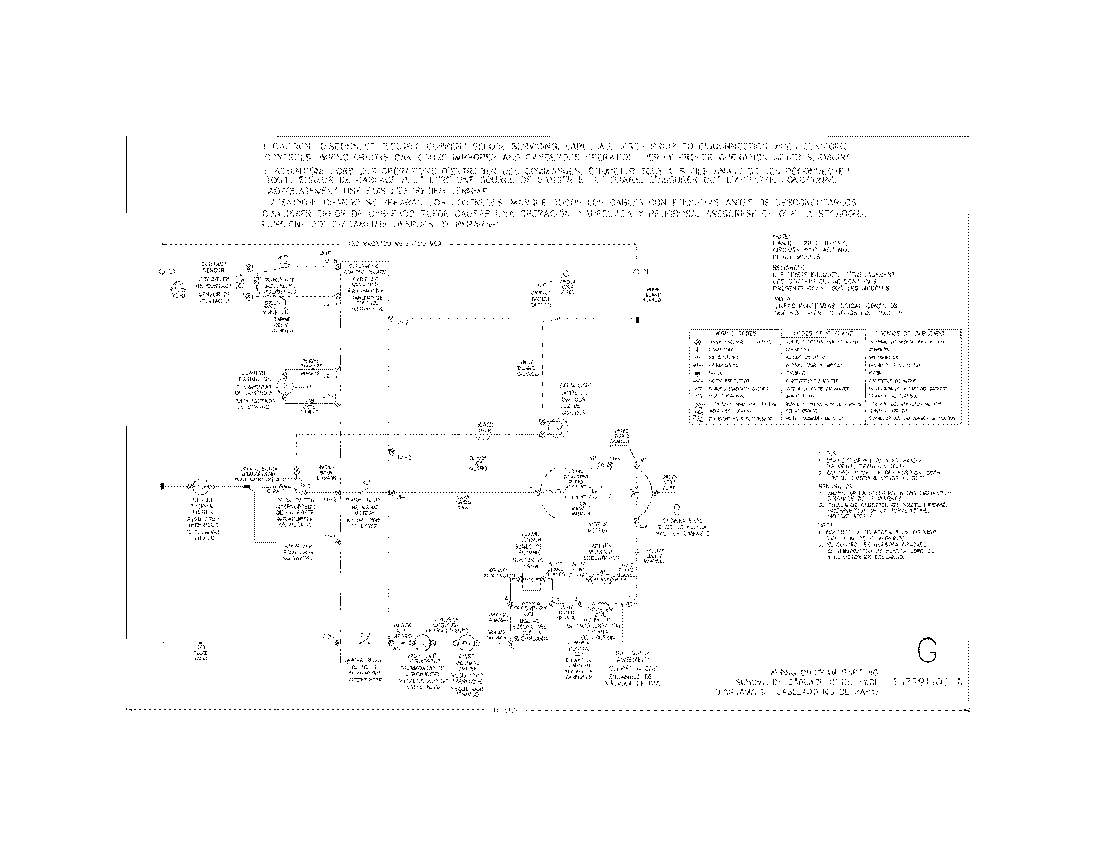 Frigidaire FFQG5000QW0 wiring diagram diagram