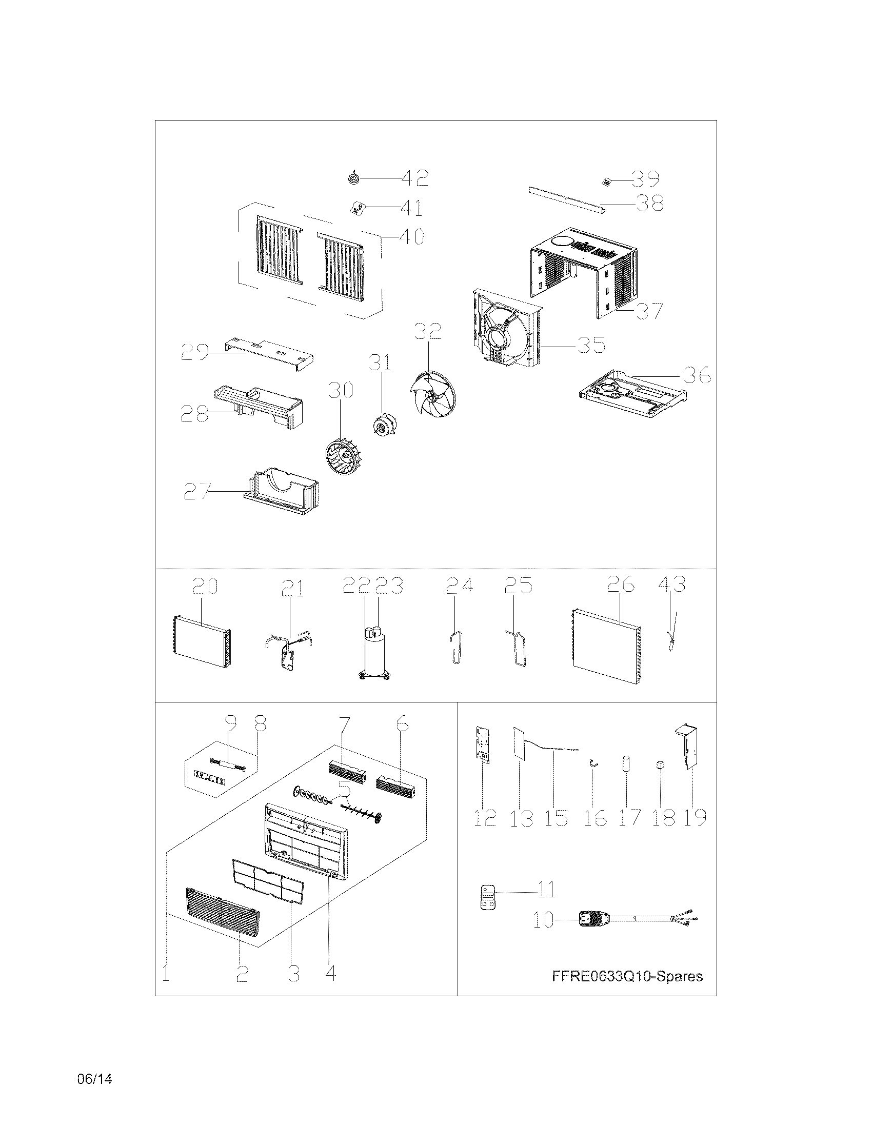 Frigidaire FFRE0633Q11 recommended spare parts diagram