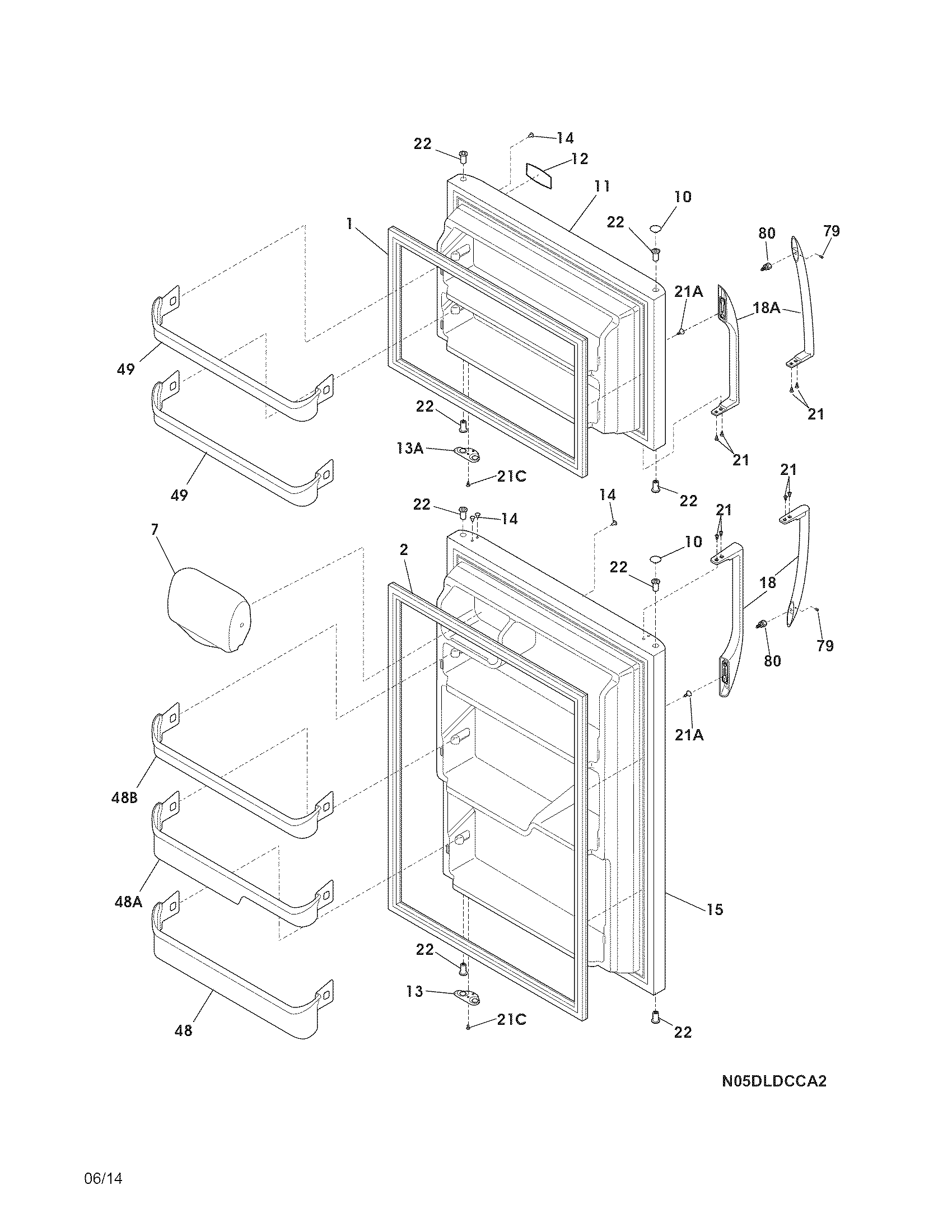 Frigidaire LFHT1817LBA doors diagram