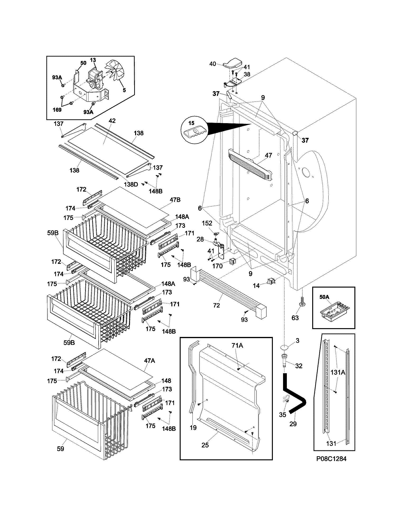 Electrolux EI32AF65JS3 cabinet diagram