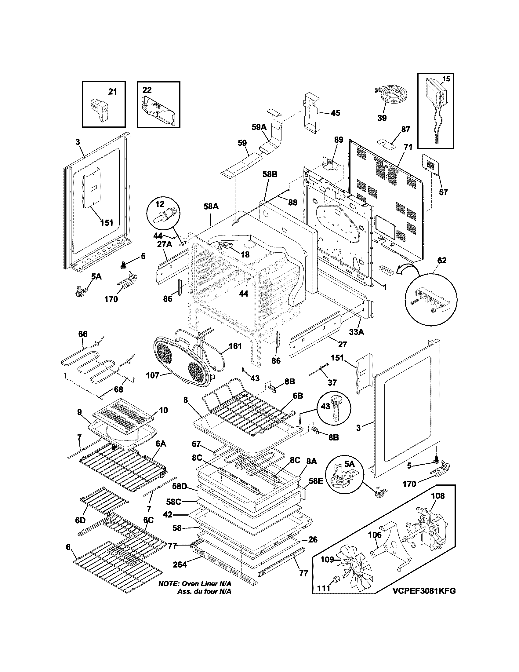 Frigidaire CPEF3081MFF body diagram