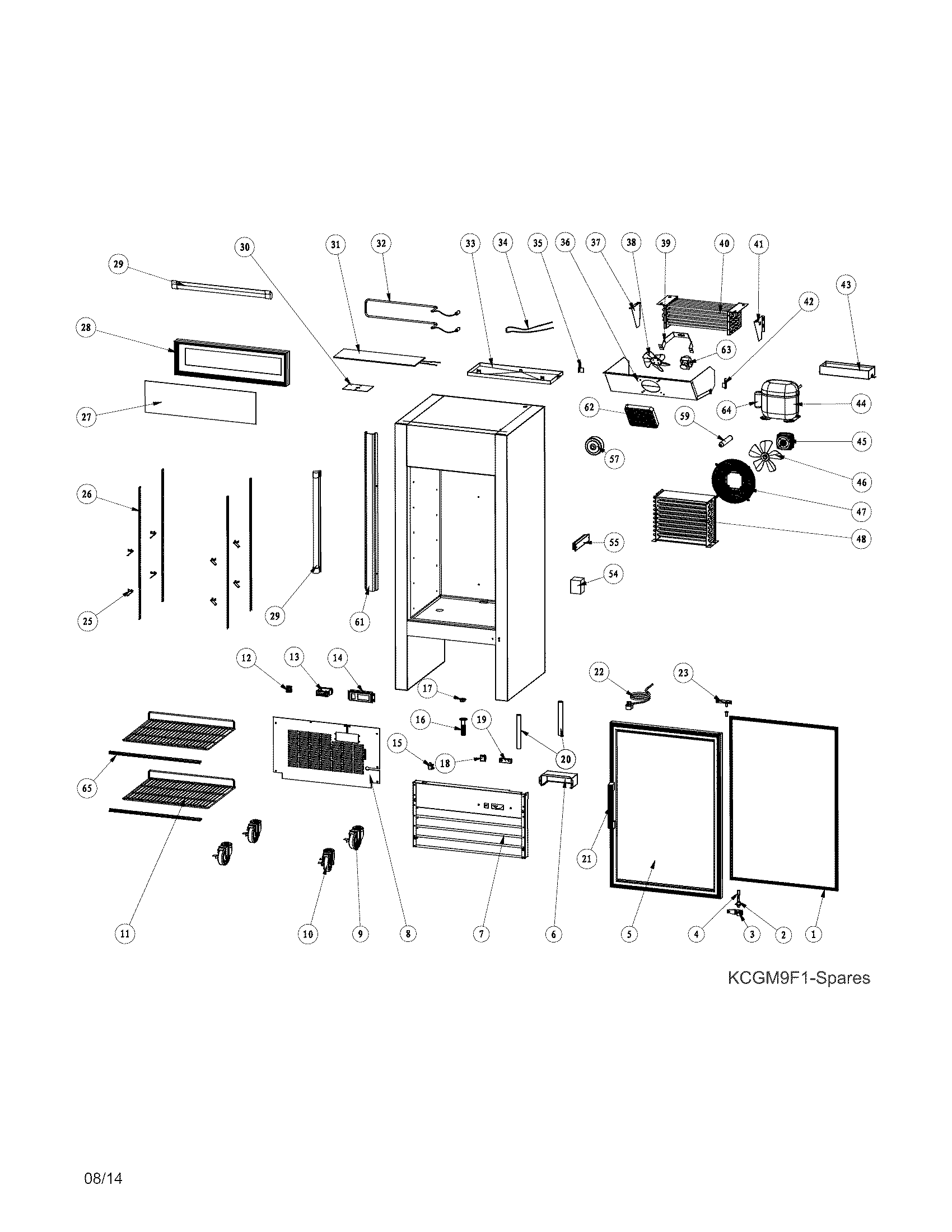 Kelvinator KCGM9FW recommended spare parts diagram