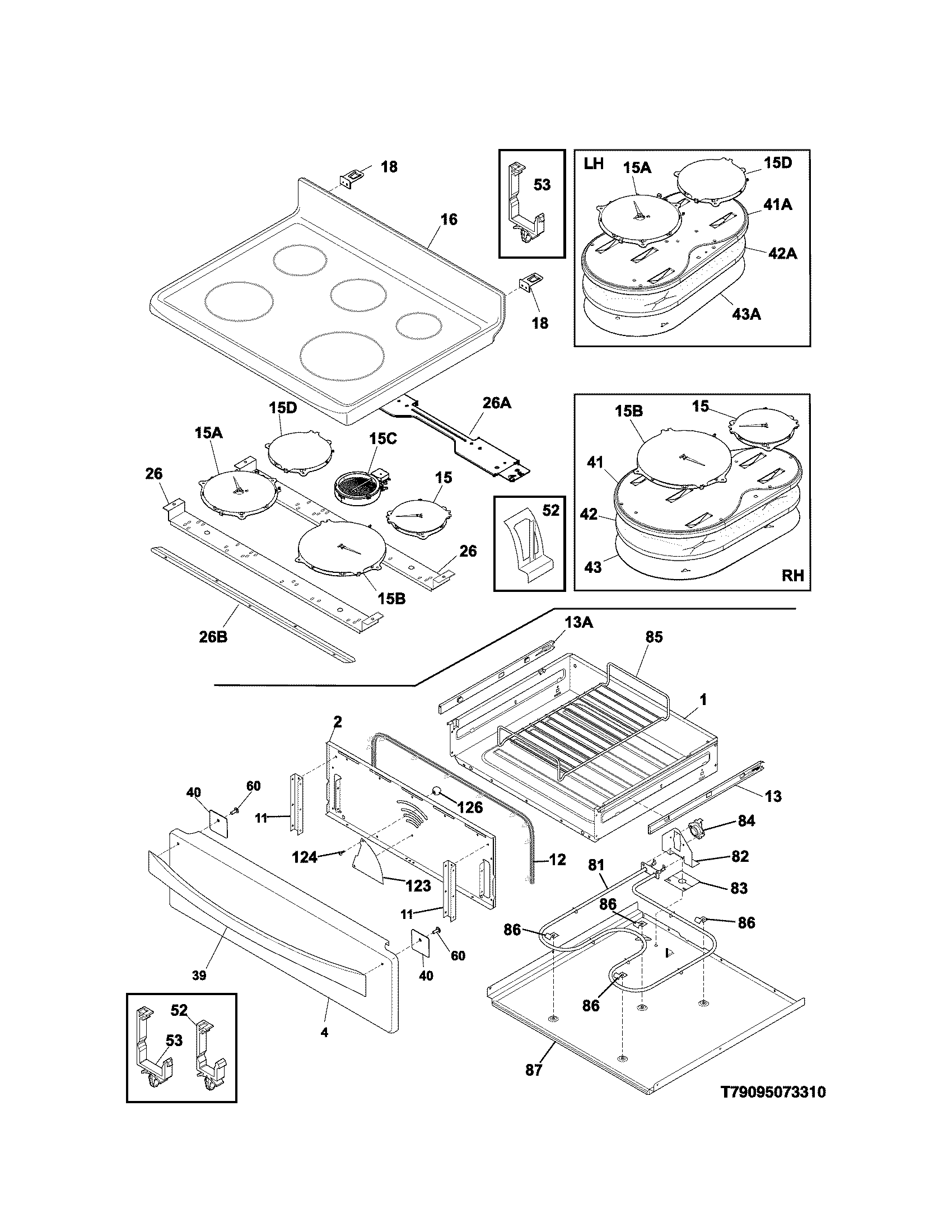 Kenmore Elite 79095073310 top/drawer diagram