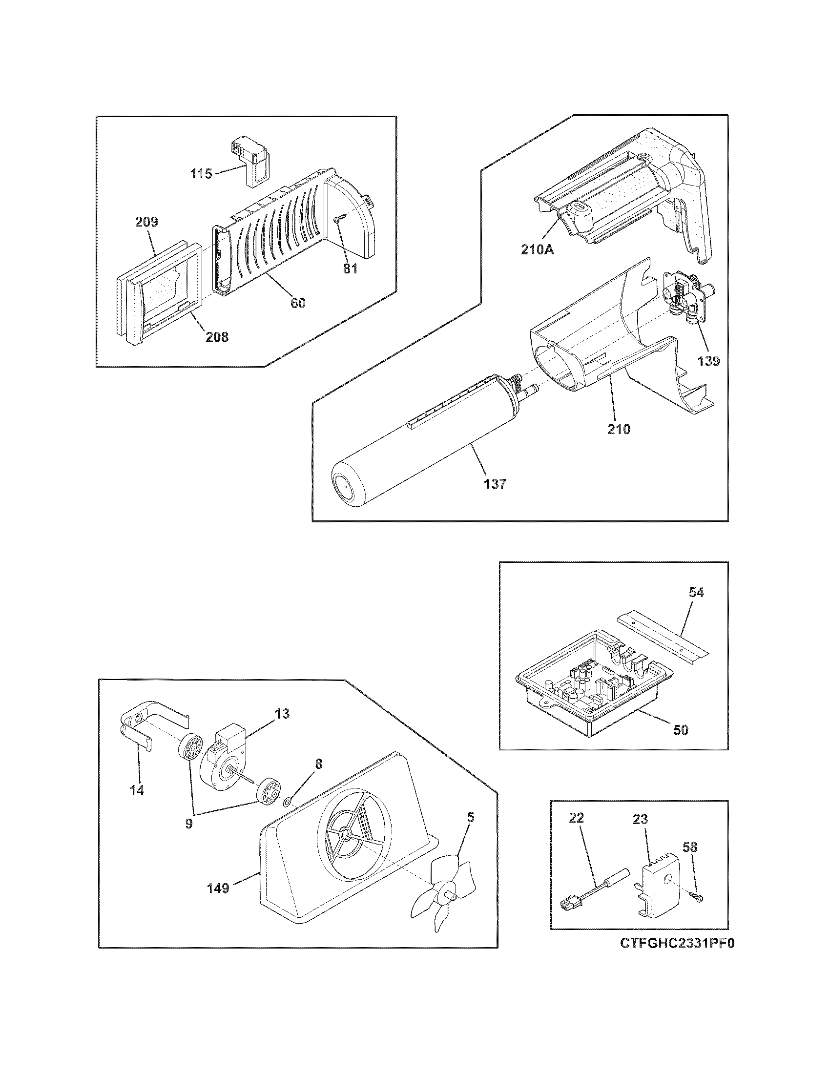 Frigidaire FGHC2331PF8 controls diagram