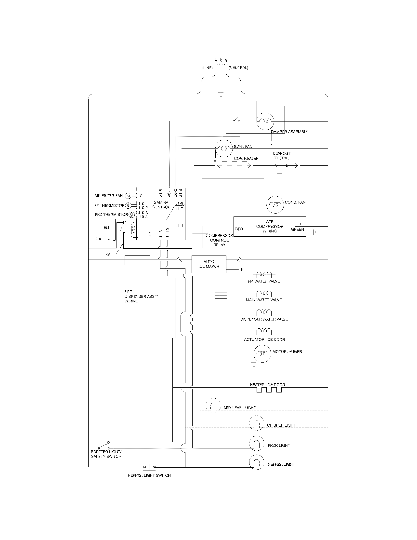 Frigidaire FFHS2311LWEA wiring schematic diagram