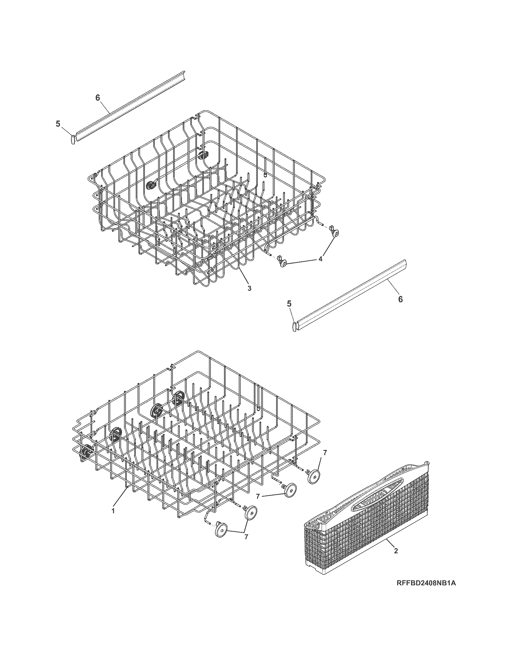 Frigidaire FFBD2408NM2A racks diagram
