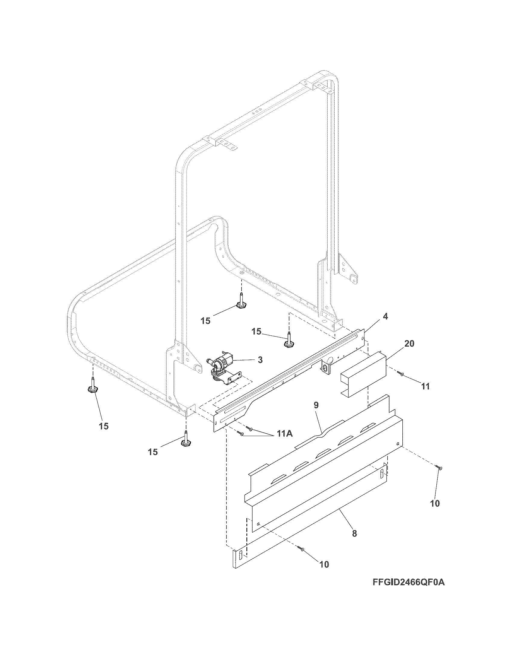 Frigidaire FGBD2445NQ5A frame diagram