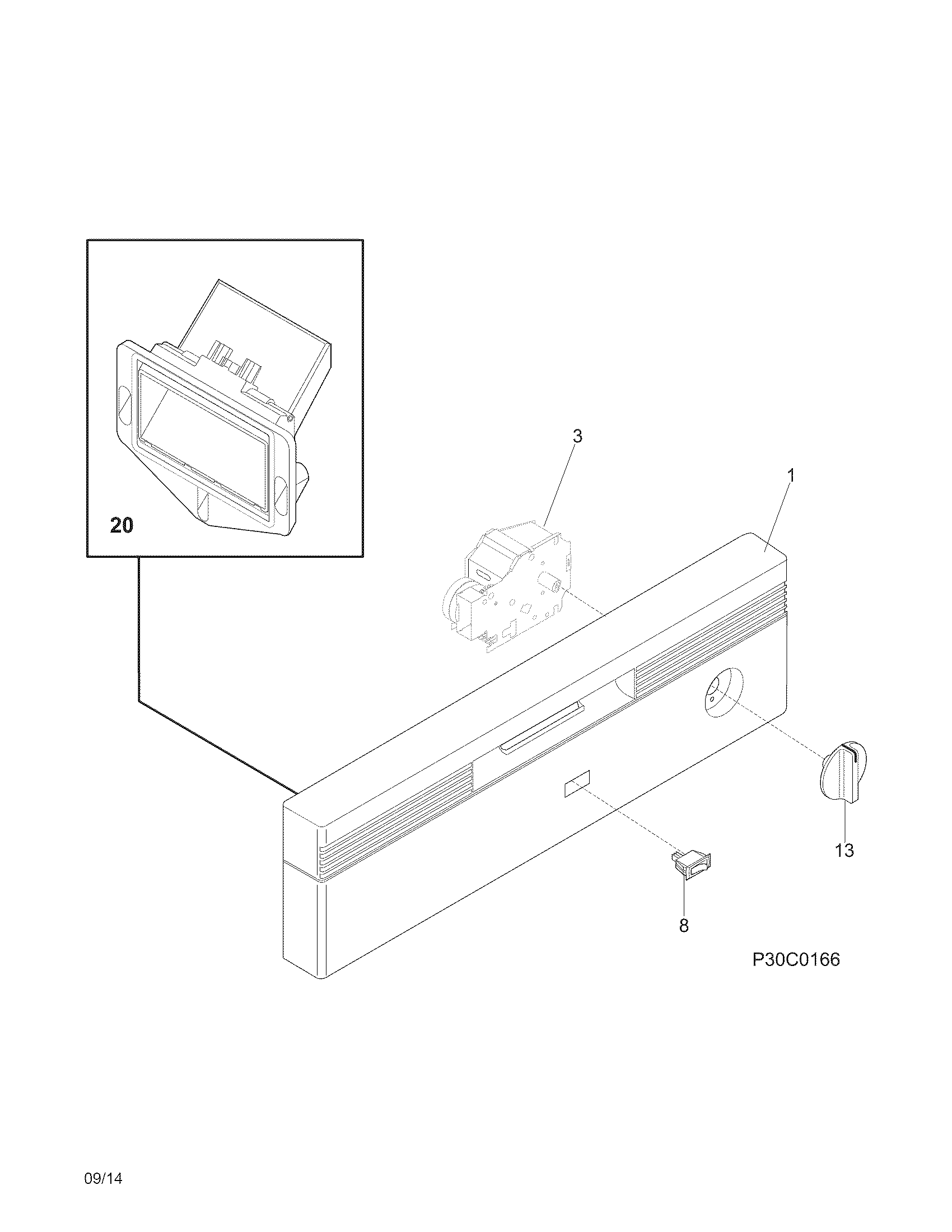 White-Westinghouse WWBD2400HW6B control panel diagram