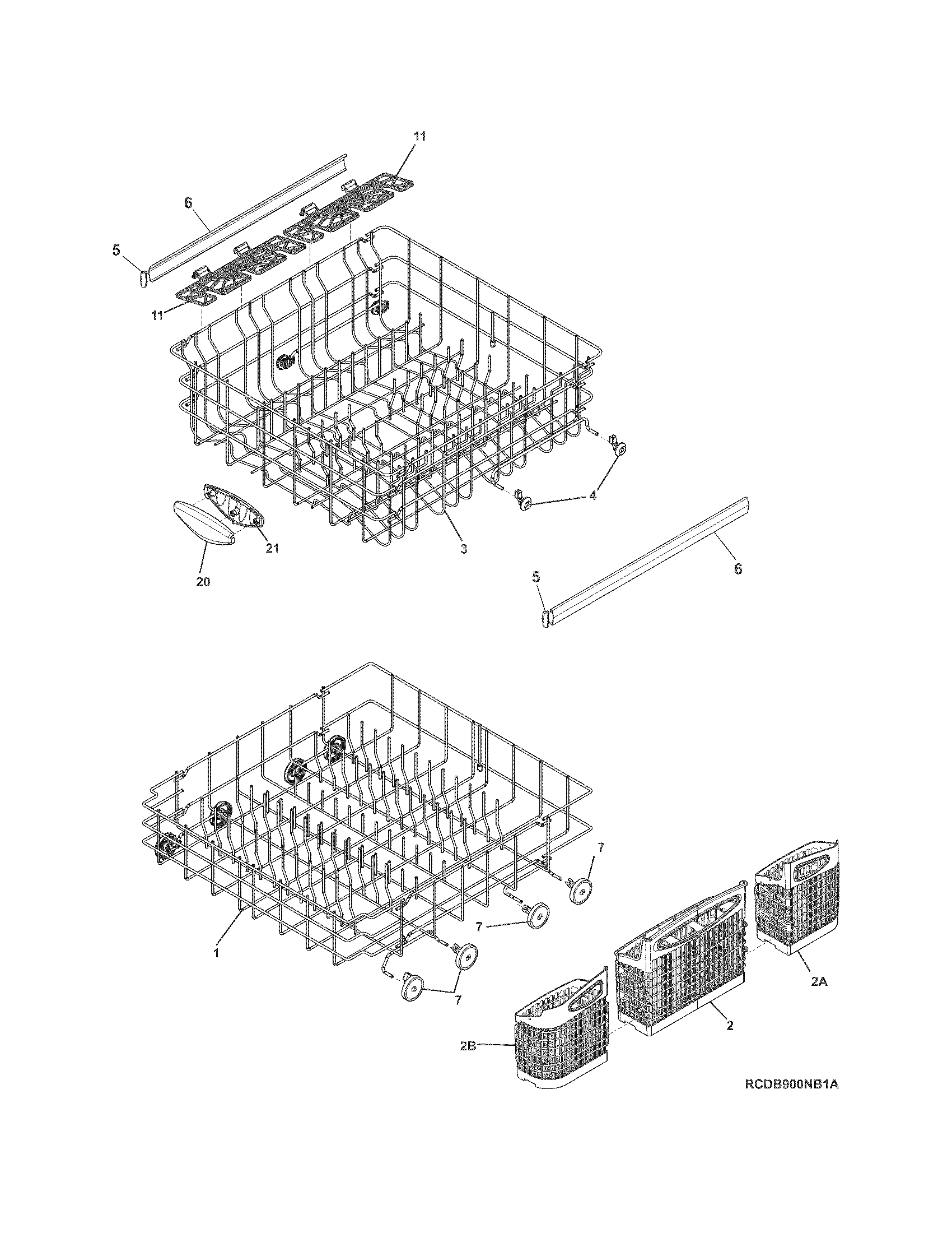 Crosley CDB900NS2A racks diagram