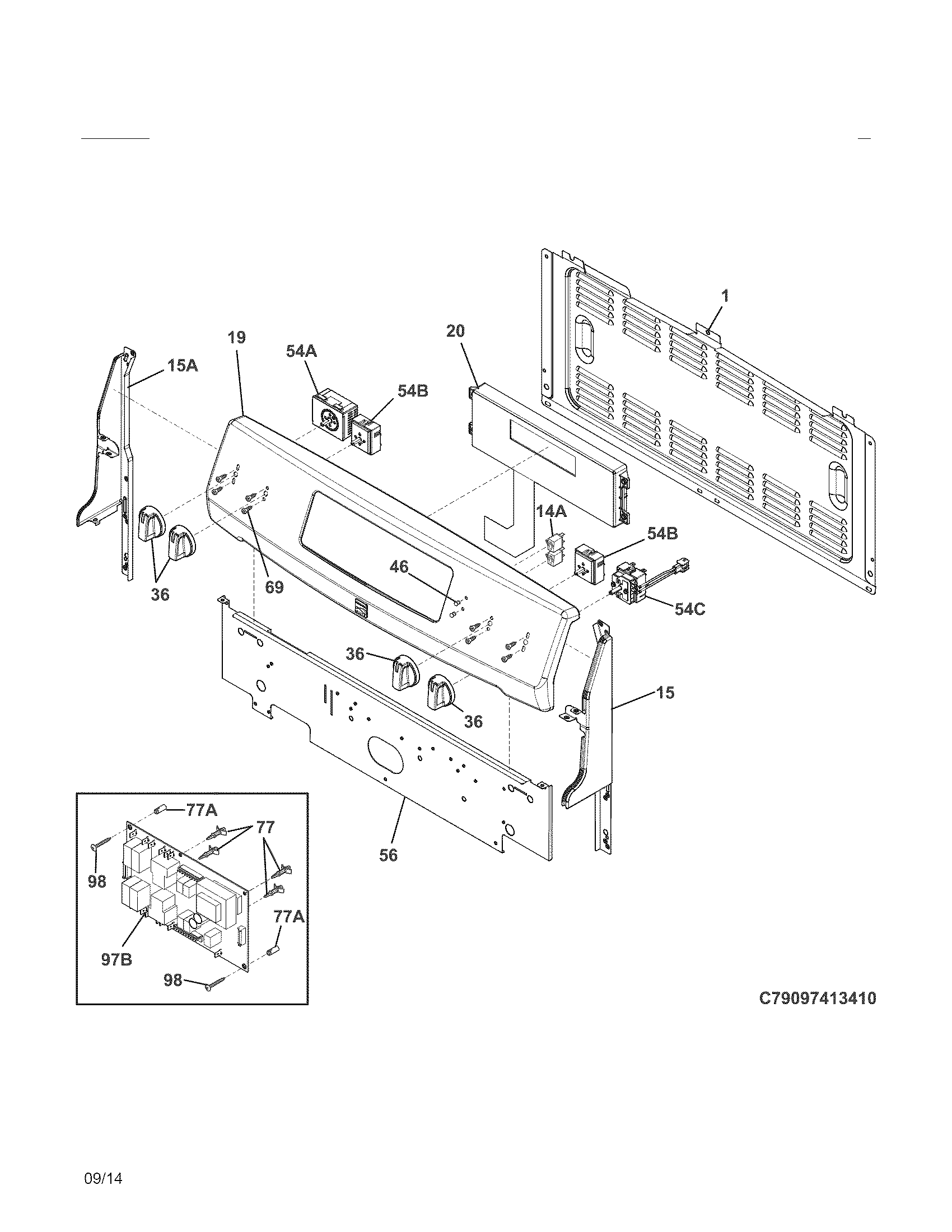 Kenmore Elite 79097413410 backguard diagram