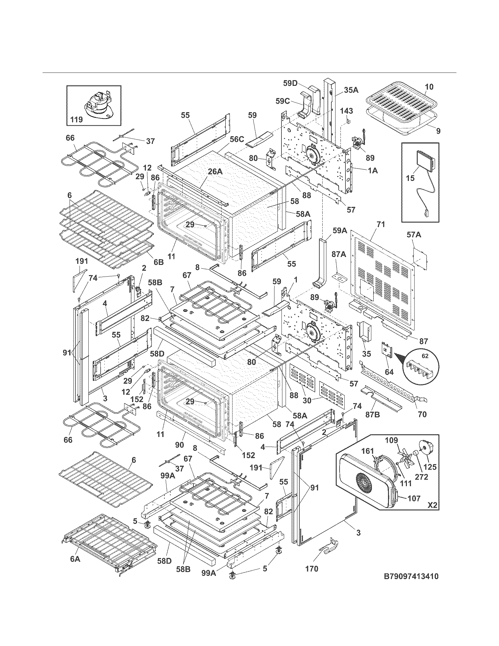 Kenmore Elite 79097413410 body diagram