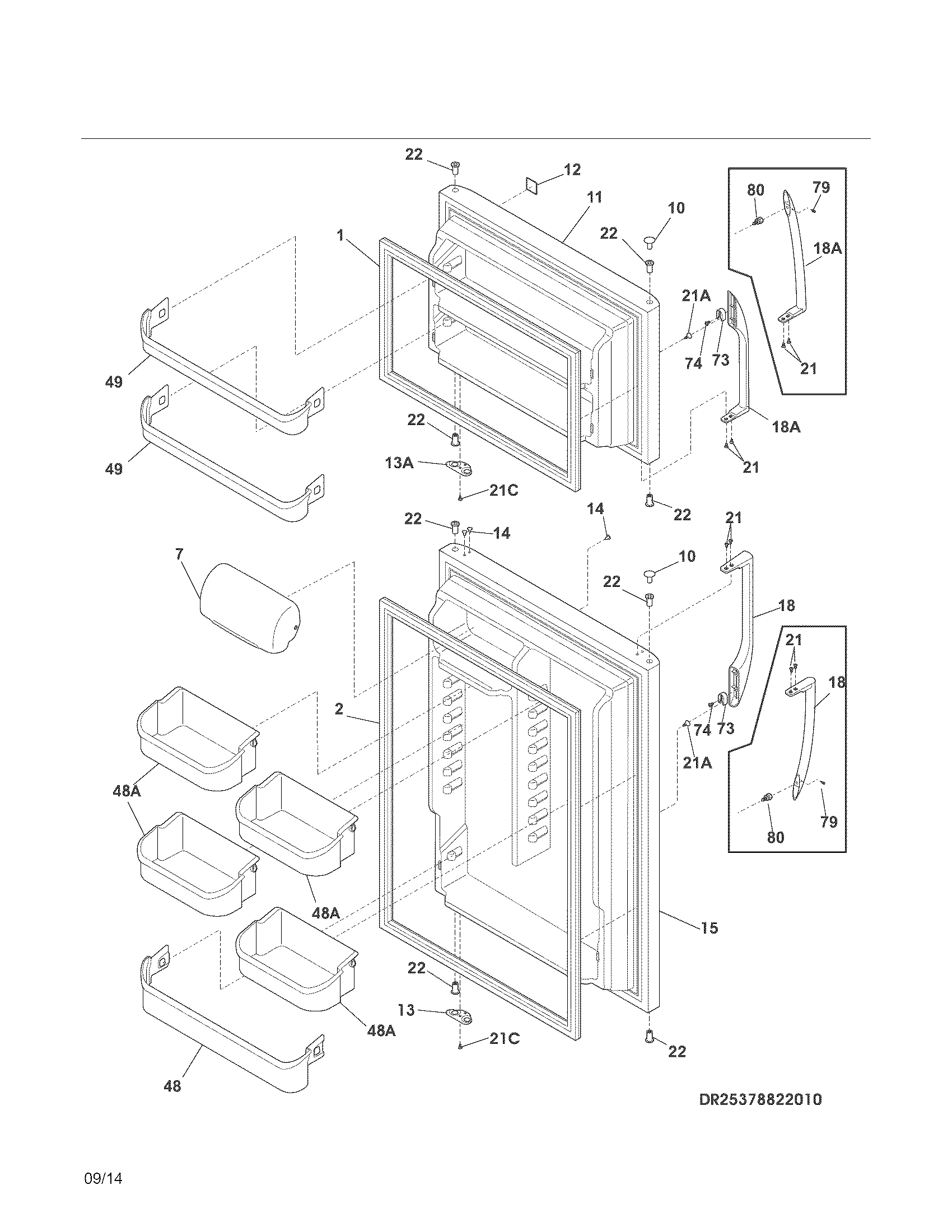Kenmore 25368824012 doors diagram