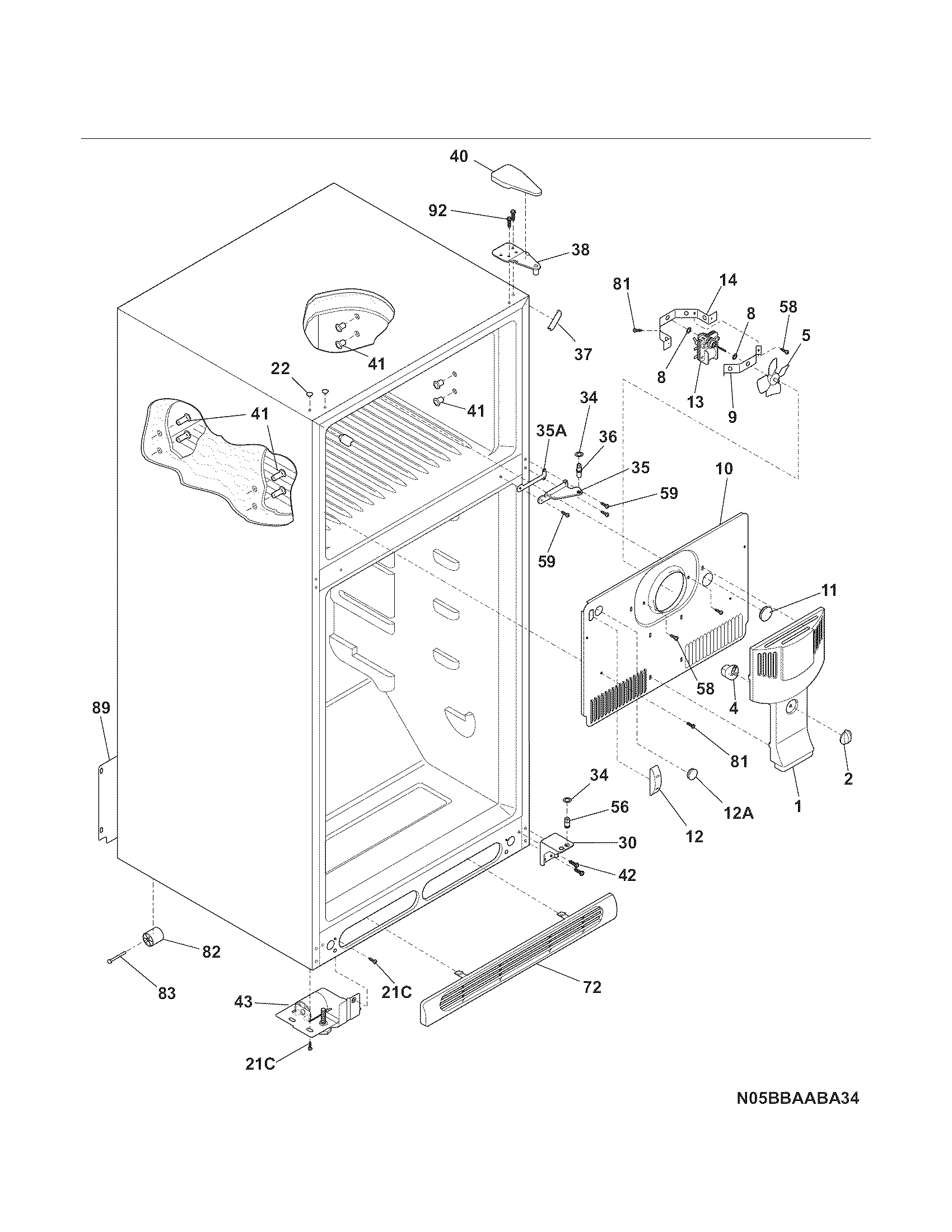 Kenmore 25368824012 cabinet diagram