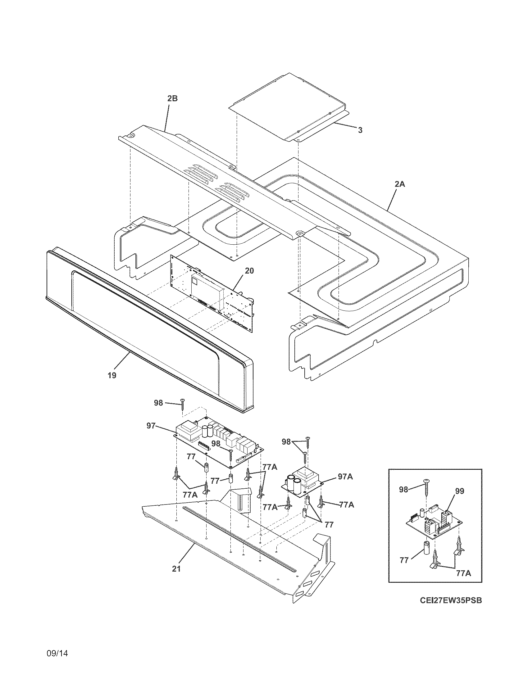 Electrolux EI27EW35PSB control panel diagram