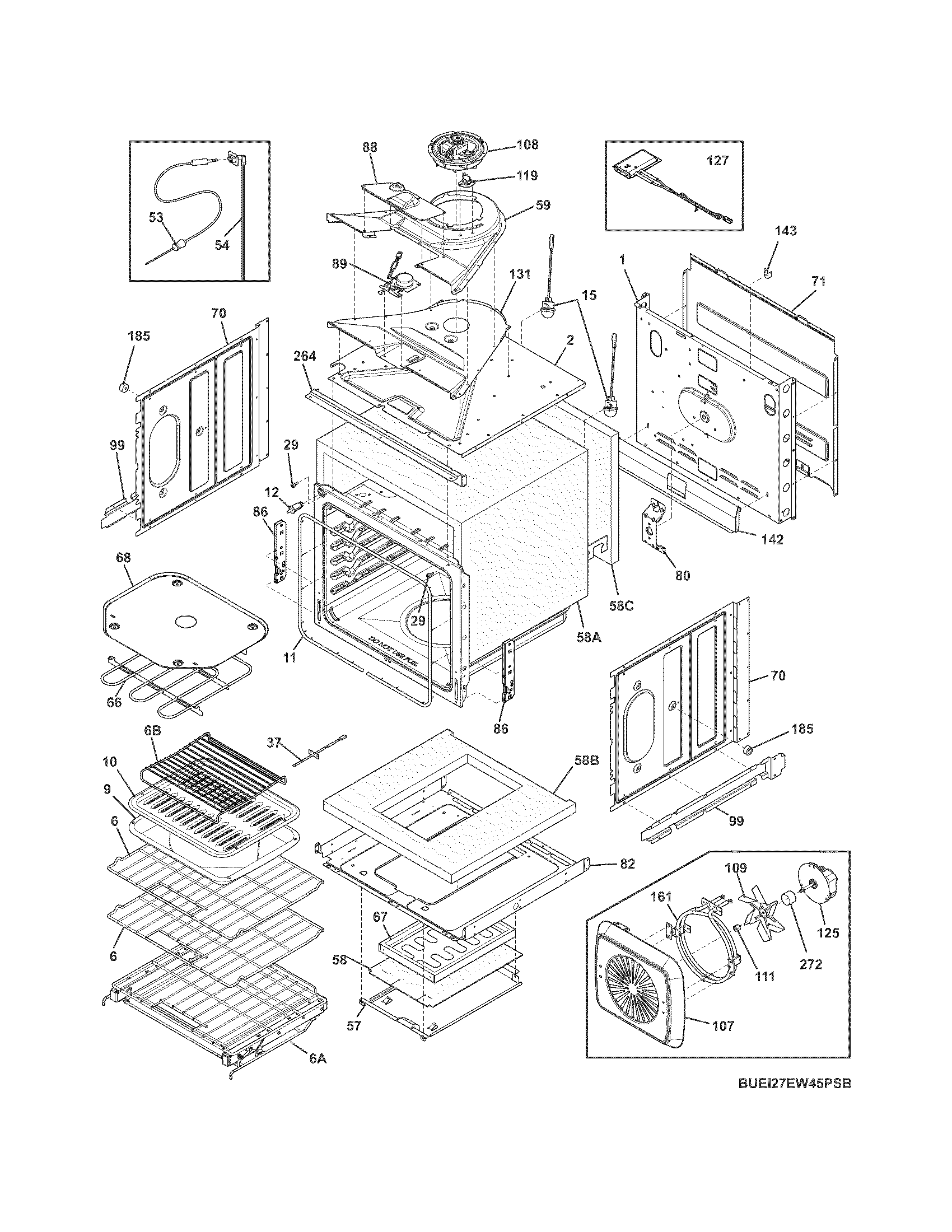 Electrolux EI27EW45PSB upper oven diagram