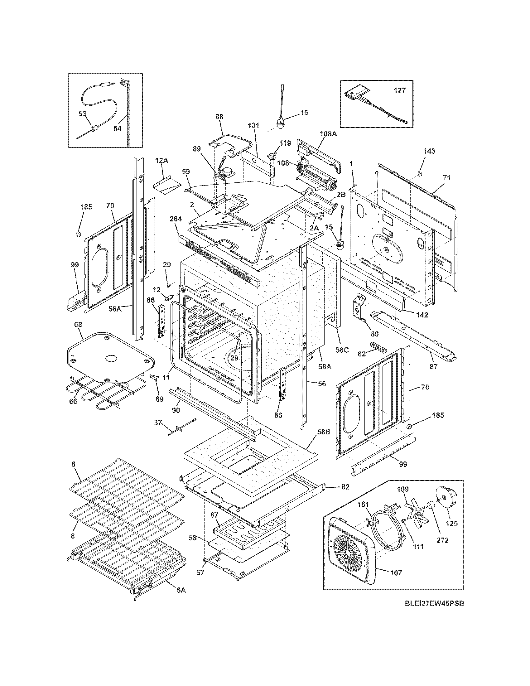 Electrolux EI27EW45PSB lower oven diagram