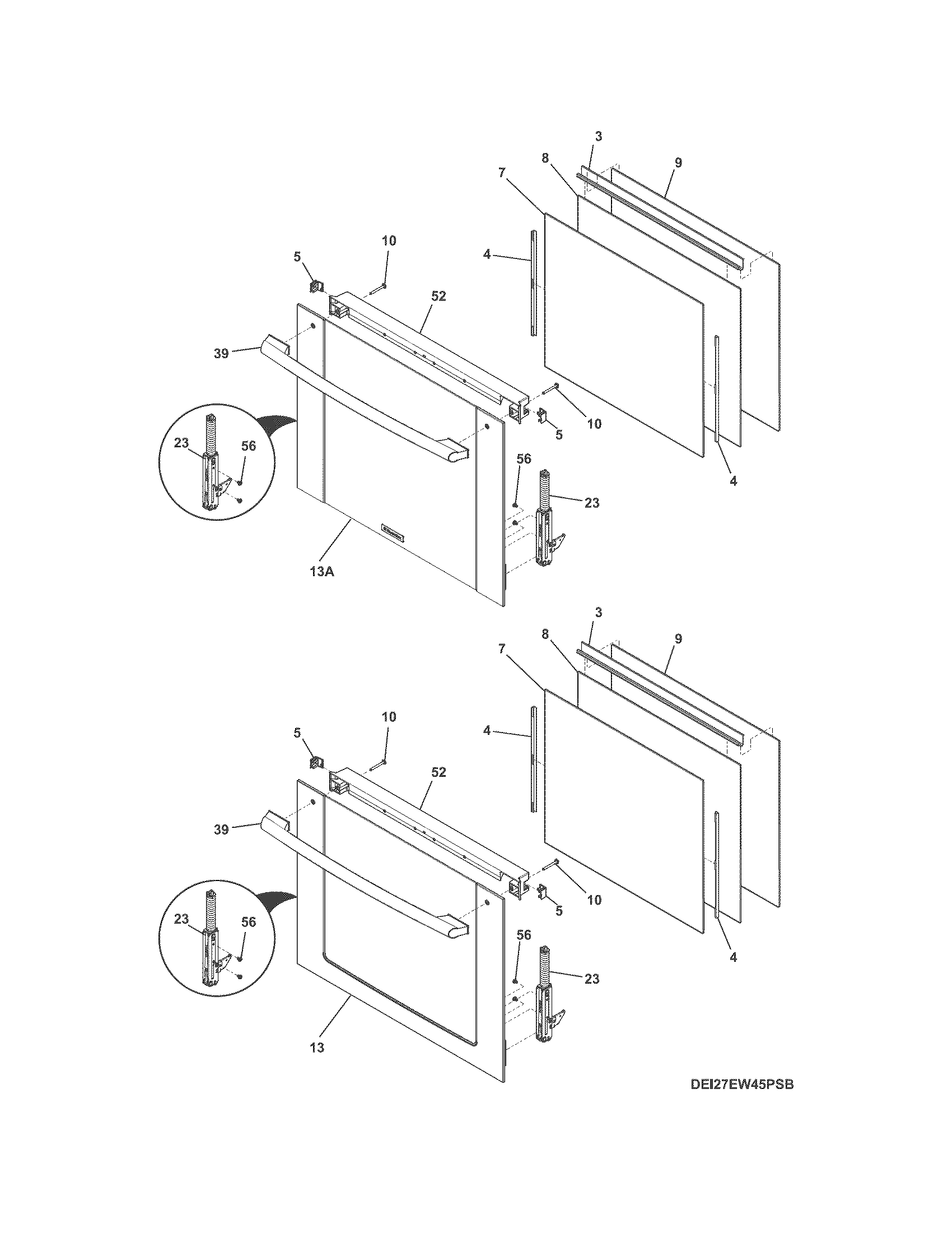 Electrolux EI27EW45PSB doors diagram
