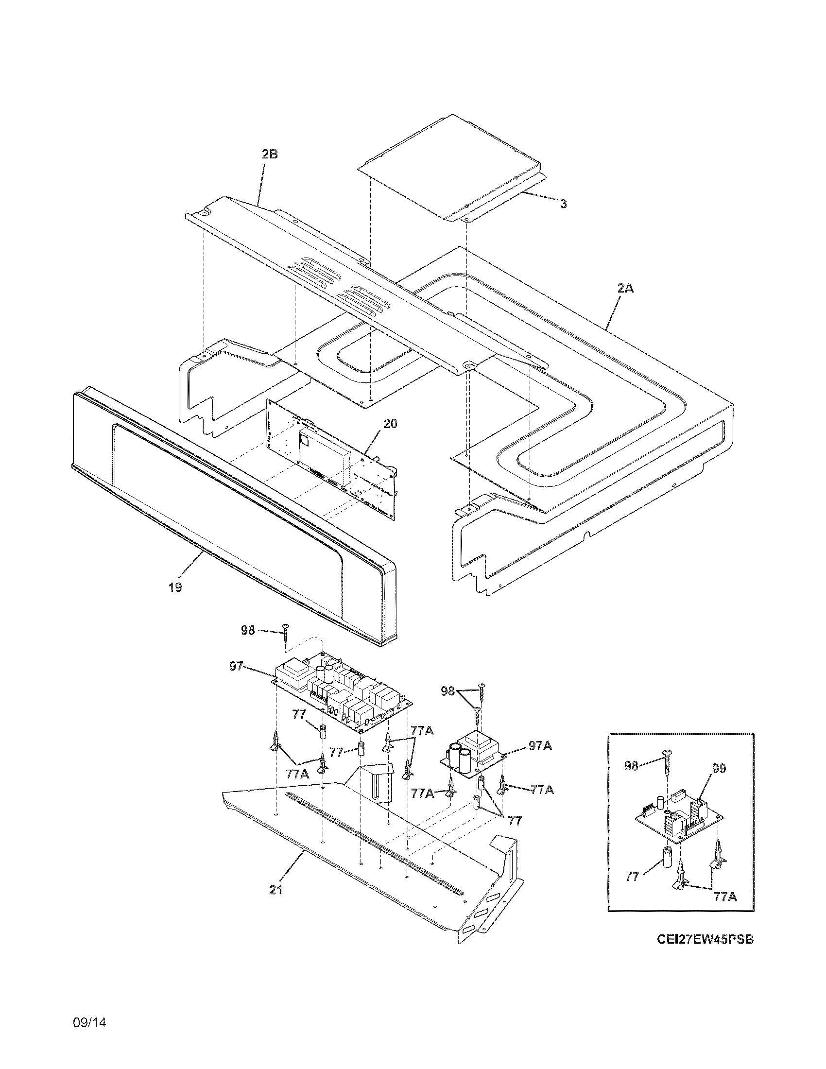 Electrolux EW27EW65PSB control panel diagram