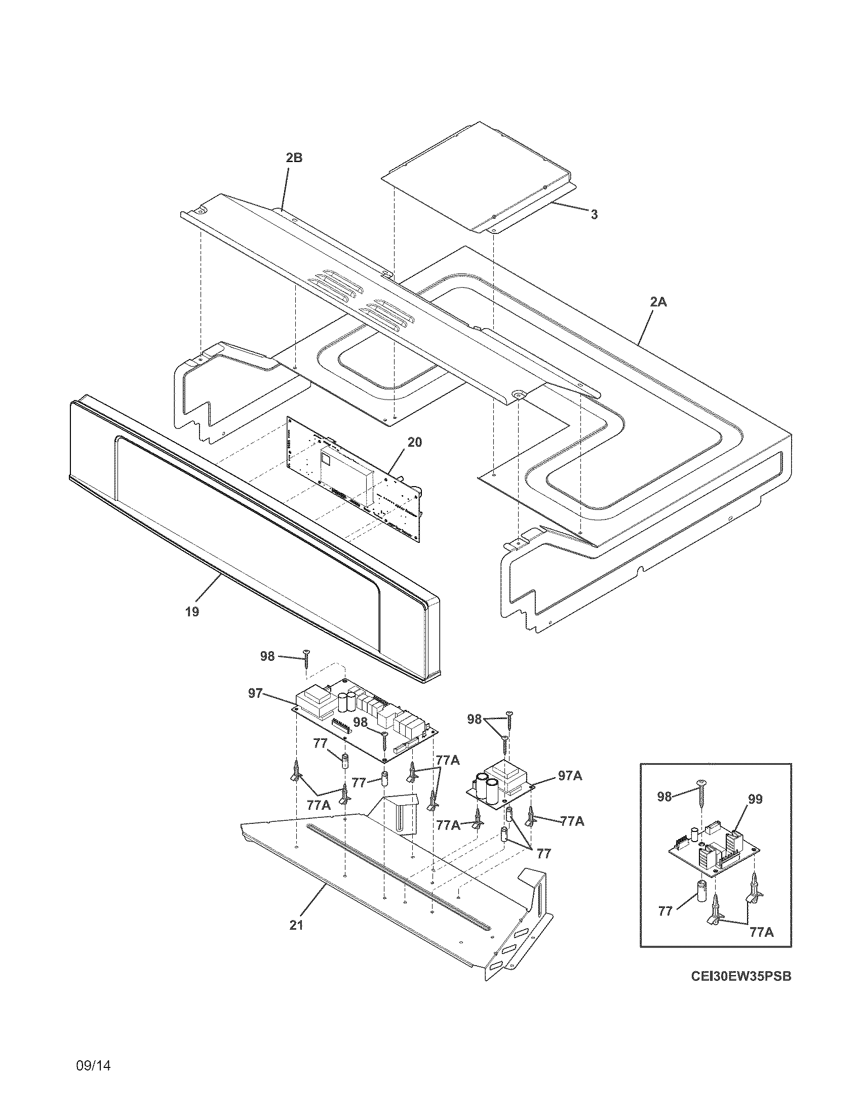 Electrolux EI30EW35PSB control panel diagram