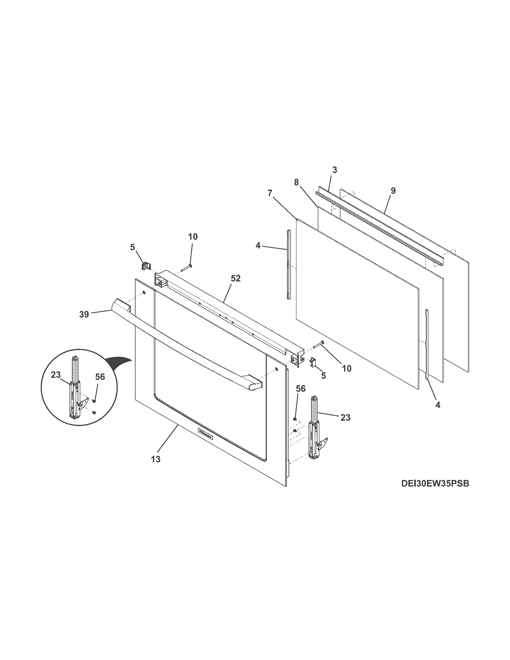 Electrolux EI30EW35PSB door diagram
