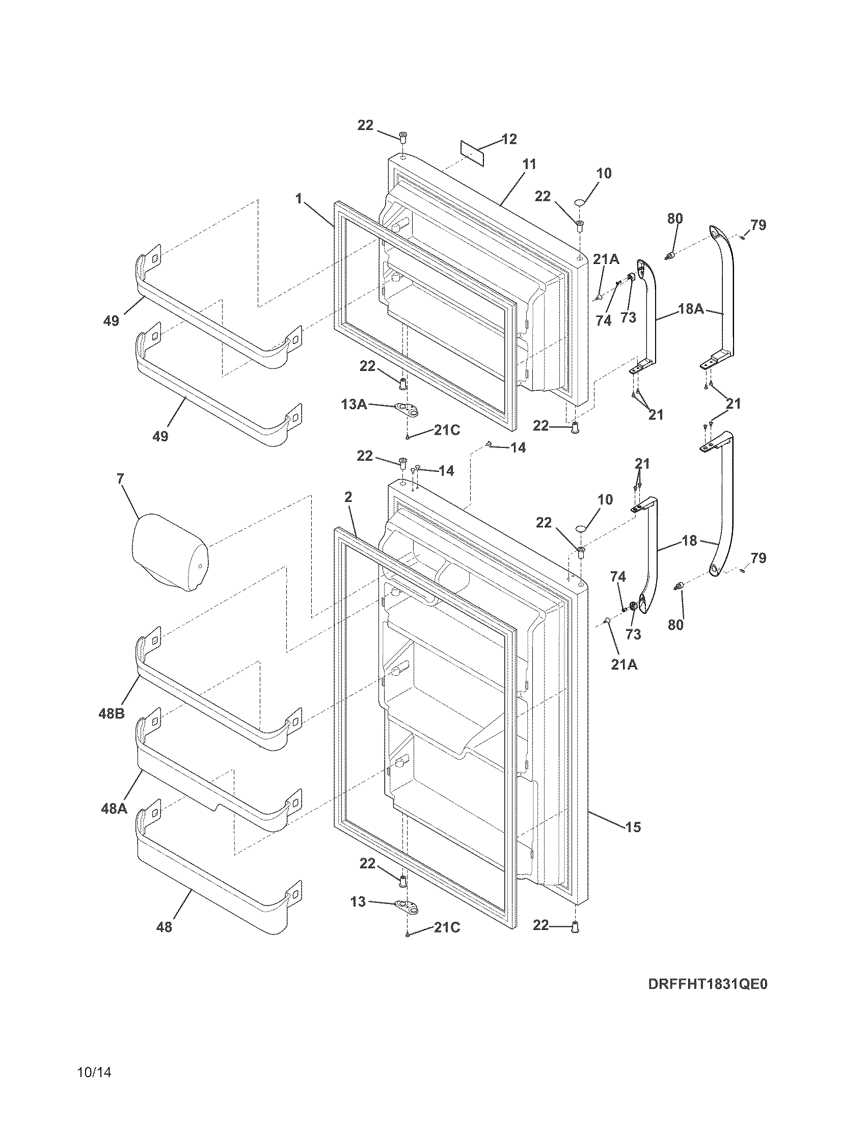 Frigidaire FFHT1831QP0 doors diagram