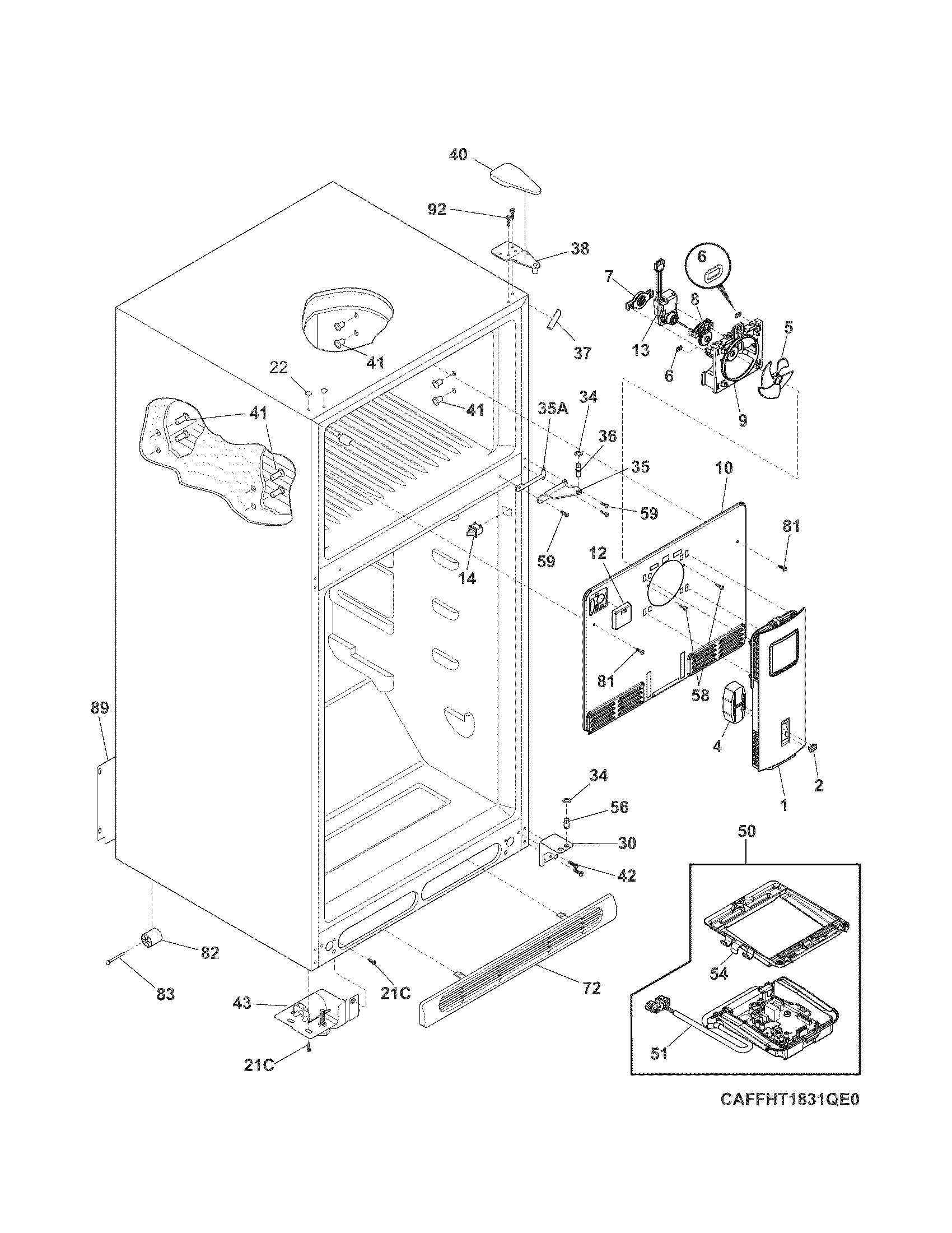 Kenmore 25360603410 cabinet diagram