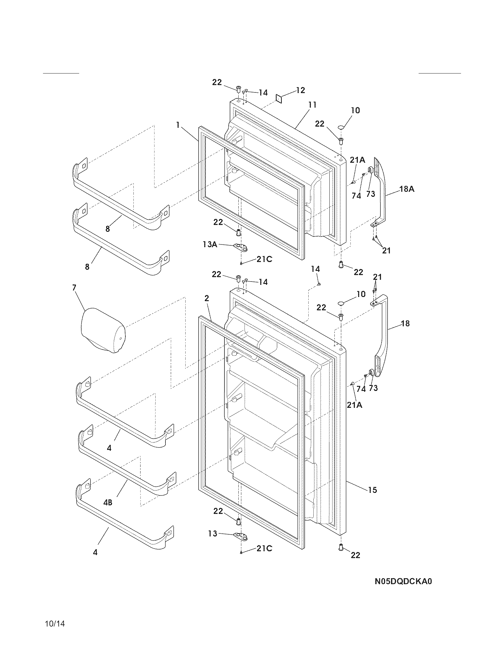 Kenmore 25360504410 doors diagram