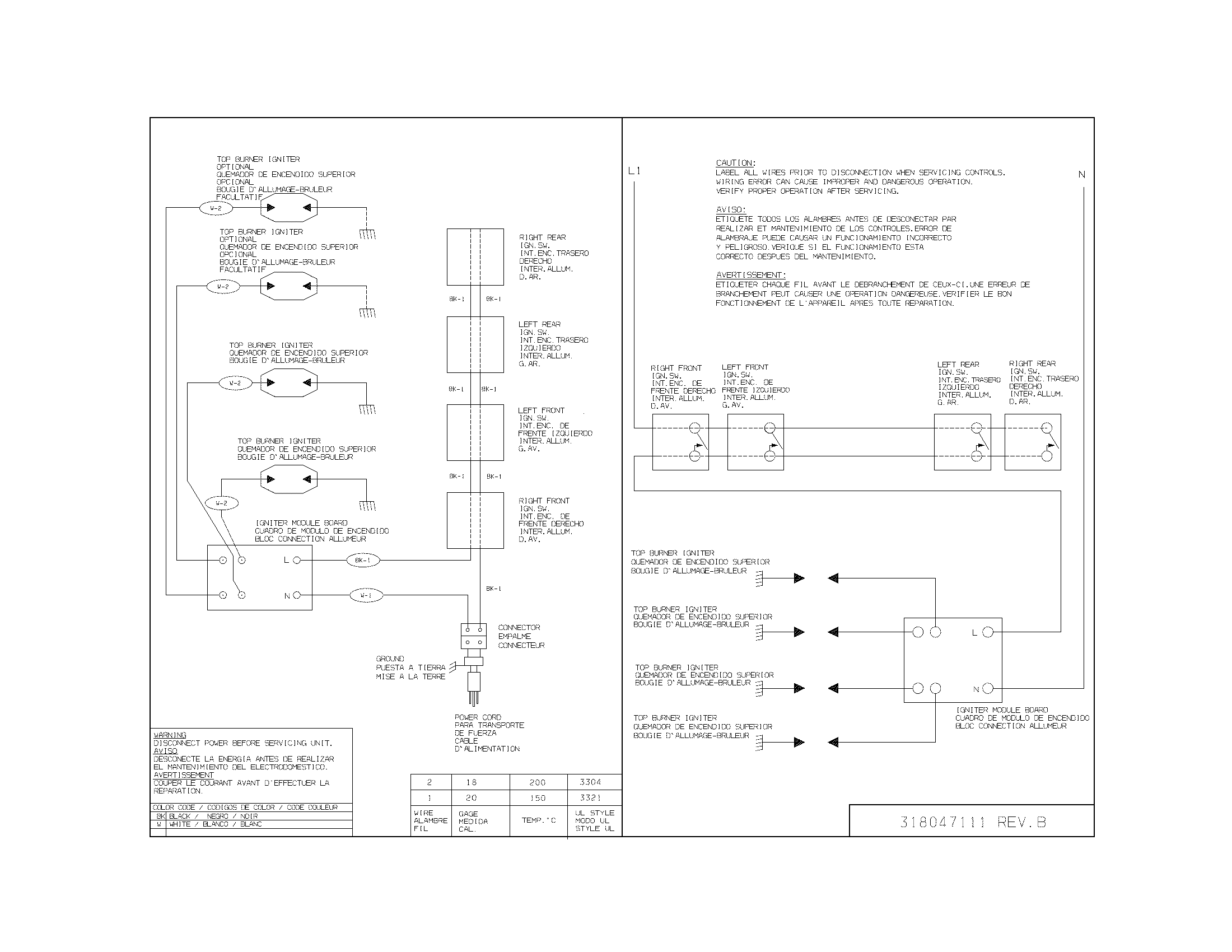 Frigidaire FFGC3025QSA wiring diagram diagram