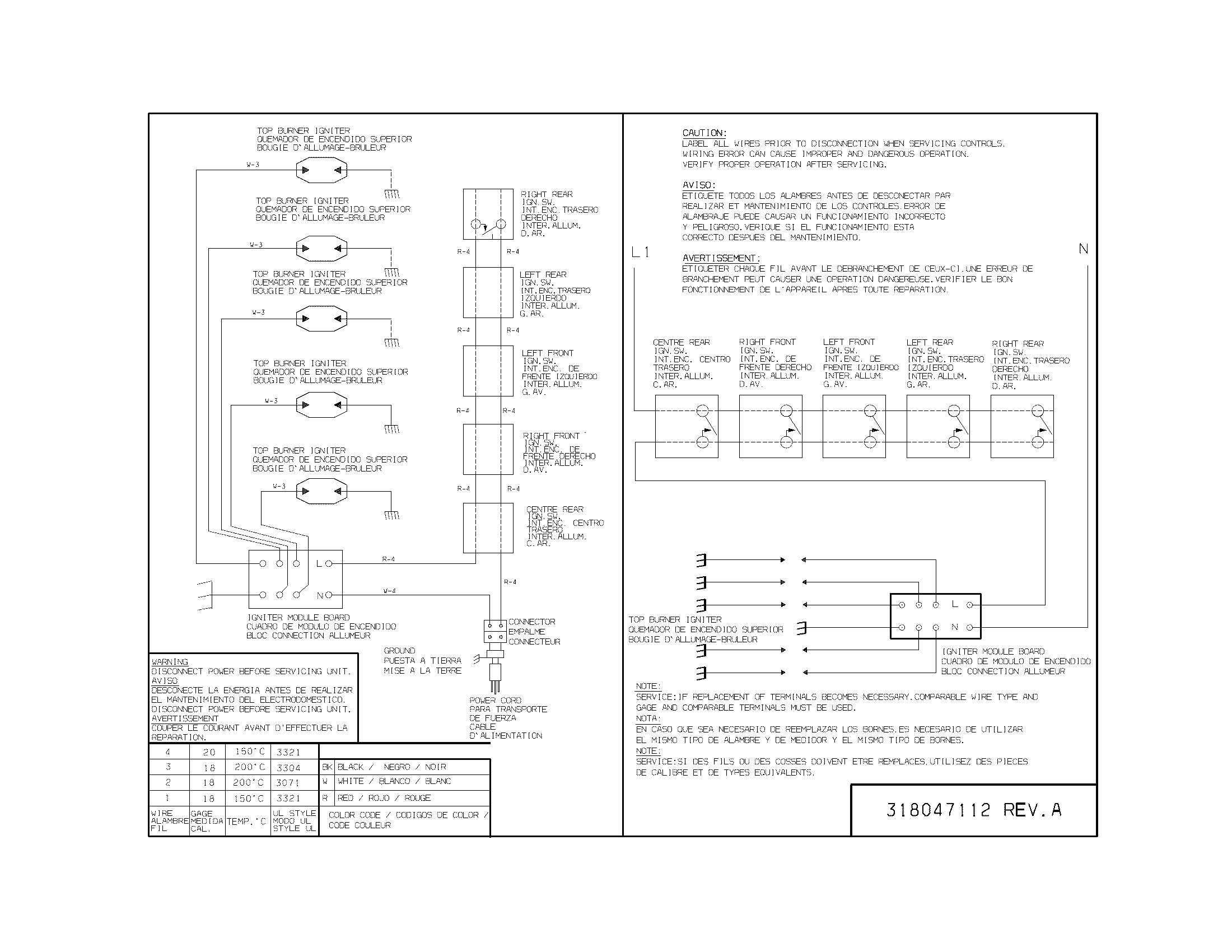 Frigidaire FGGC3645QWA wiring diagram diagram