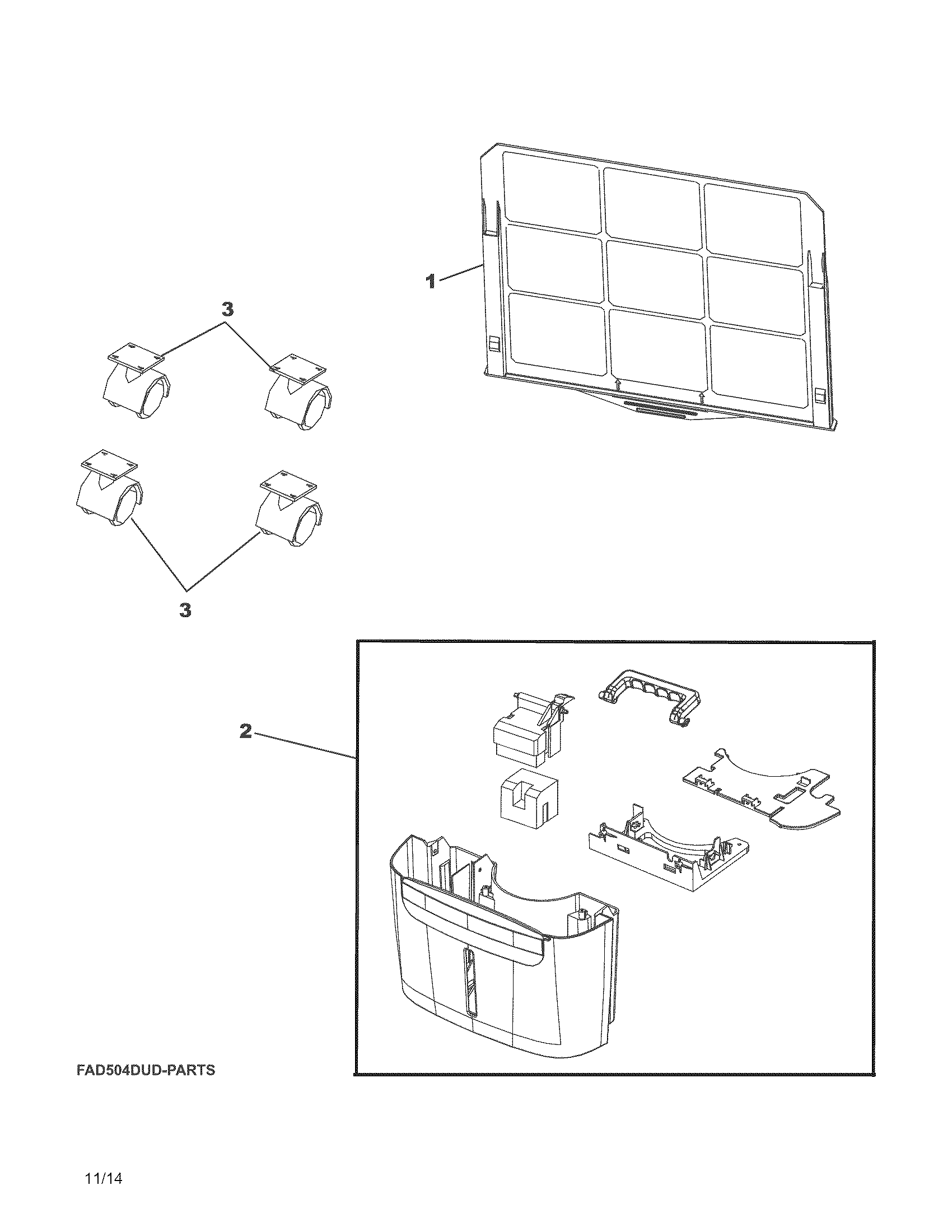 Frigidaire CAD504DWD14 recommended spare parts diagram