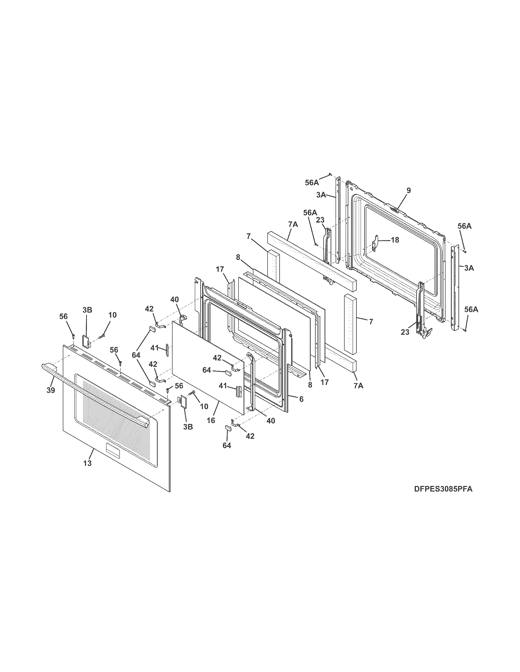 Frigidaire CPES3085PFC door diagram