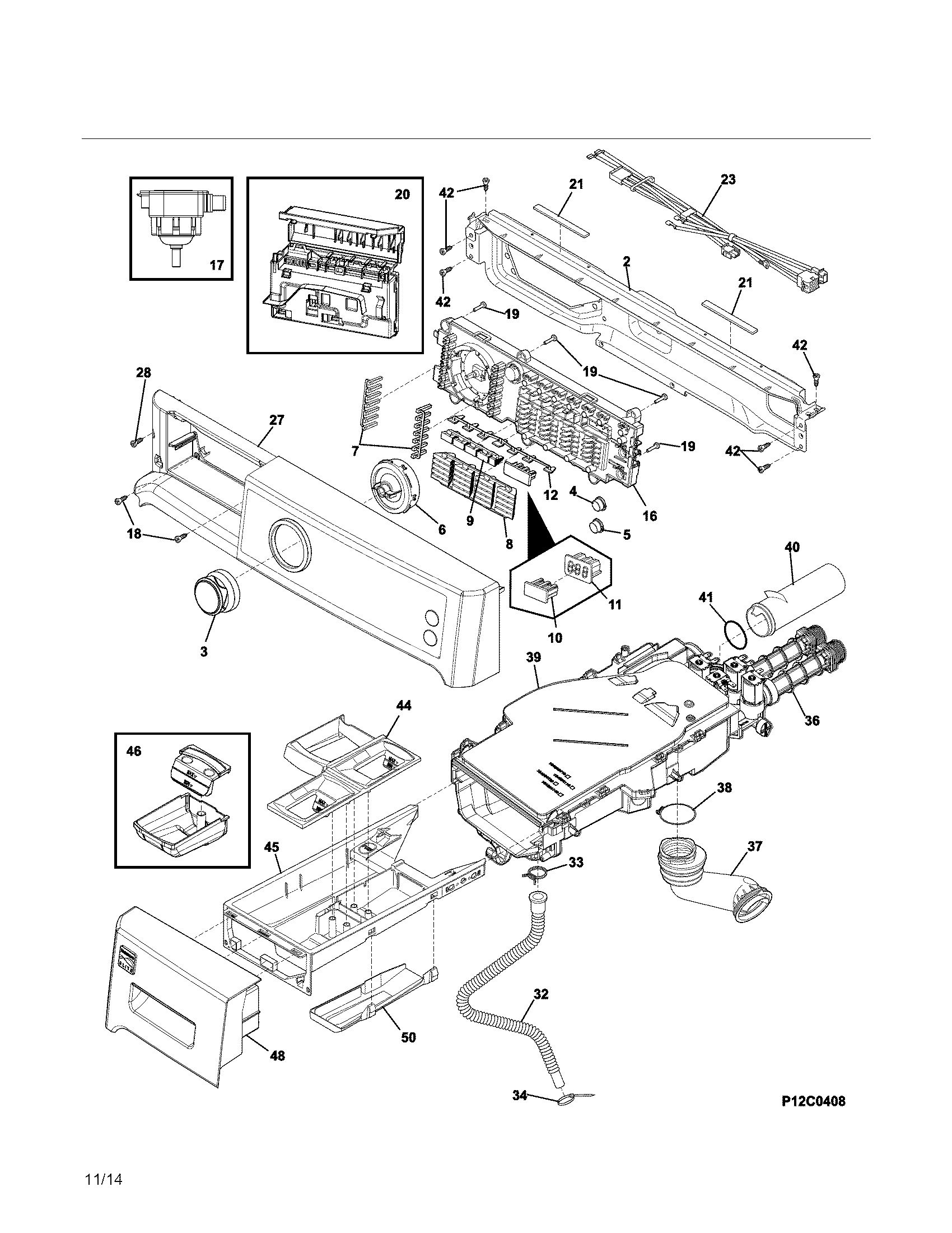 Kenmore Elite 41741100000 controls diagram