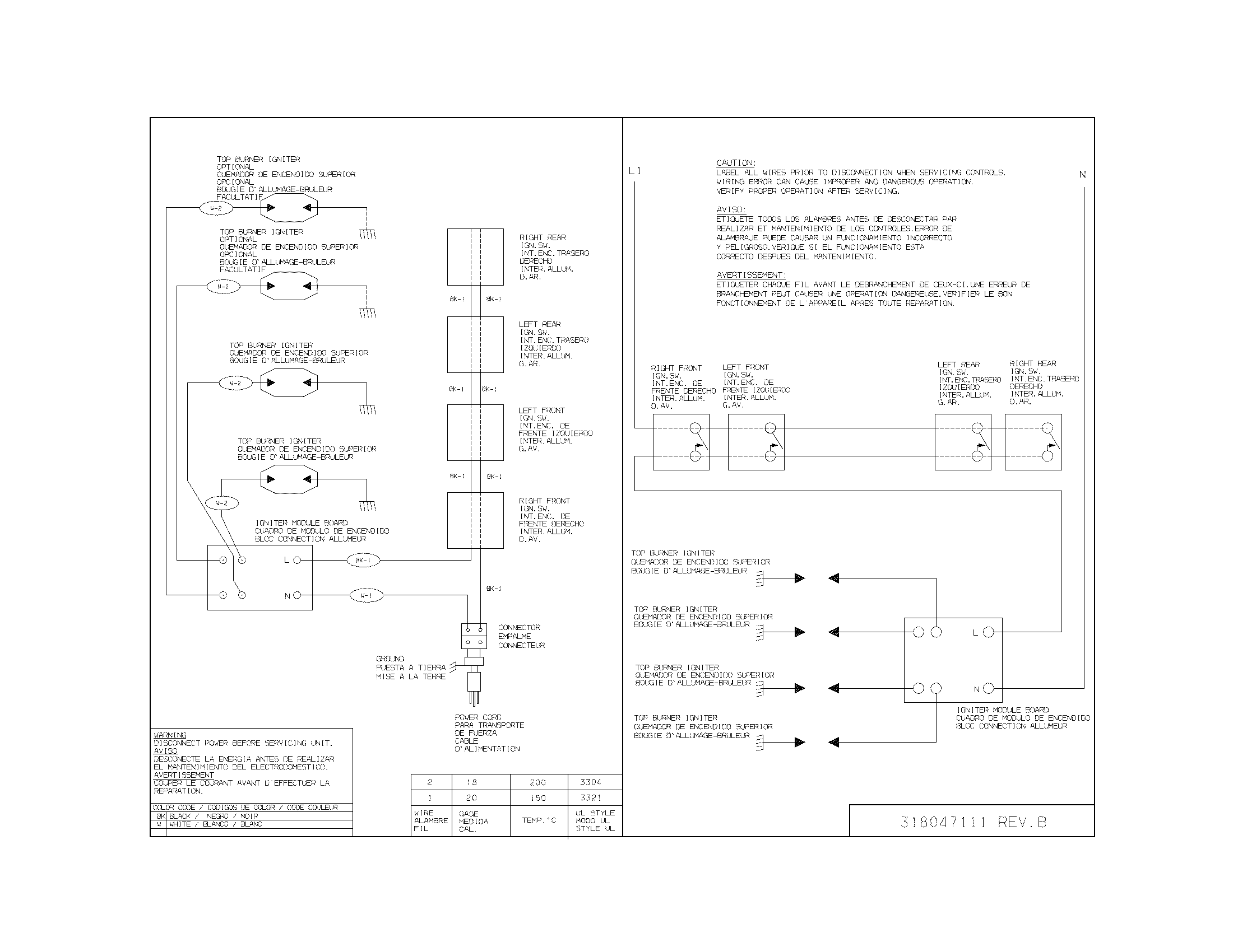 Frigidaire FFGC3010QWA wiring diagram diagram
