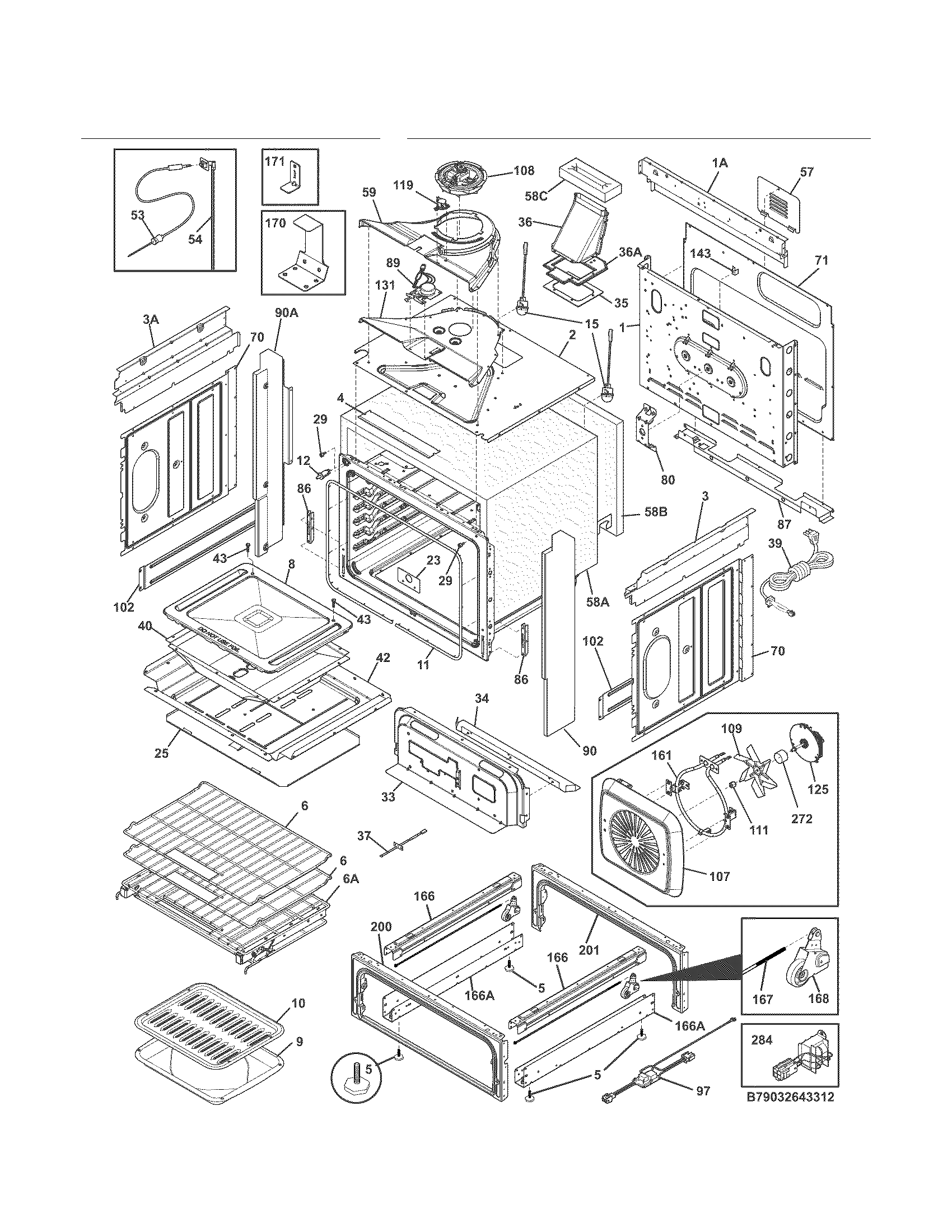 Kenmore Elite 79032632314 body diagram