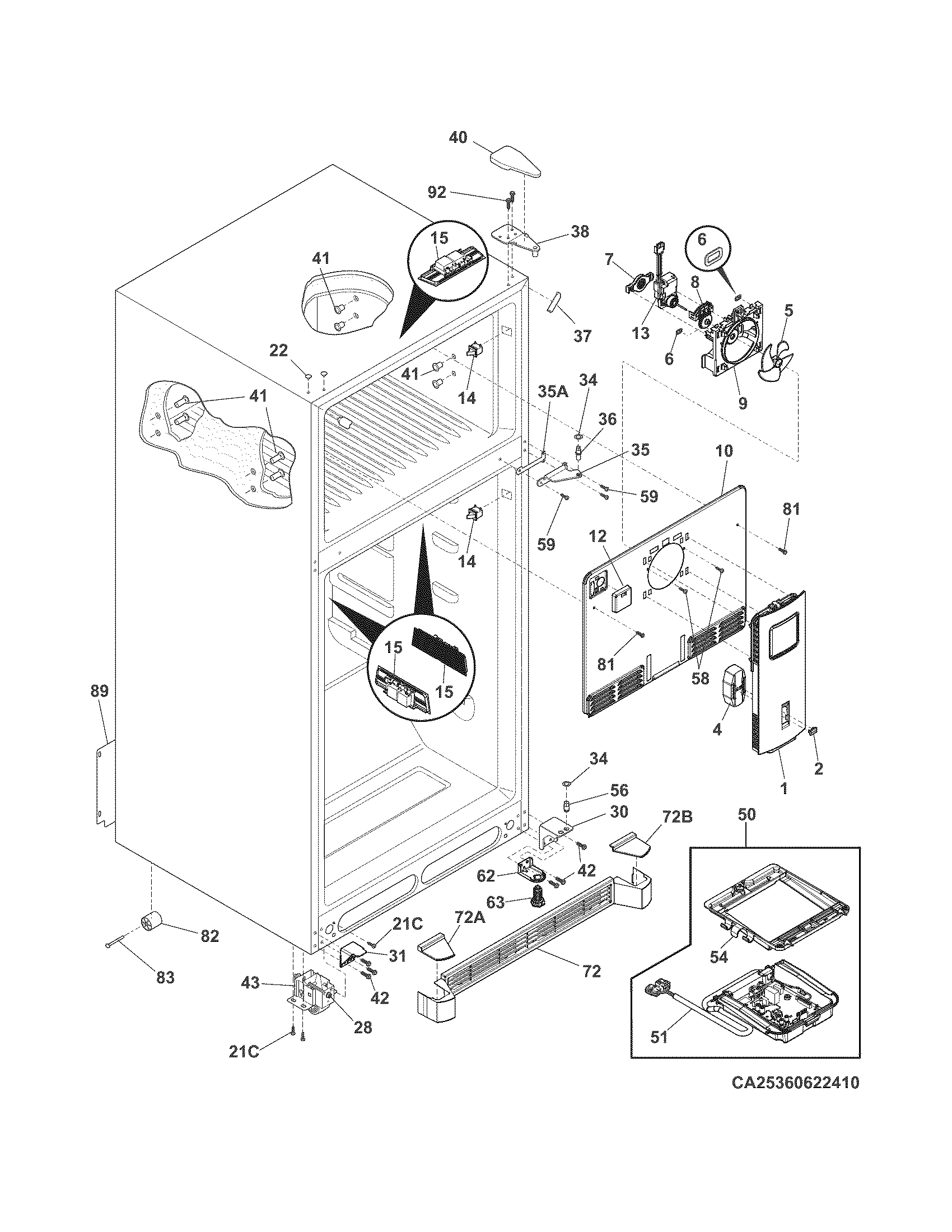 Frigidaire LGHT1846QE0 cabinet diagram