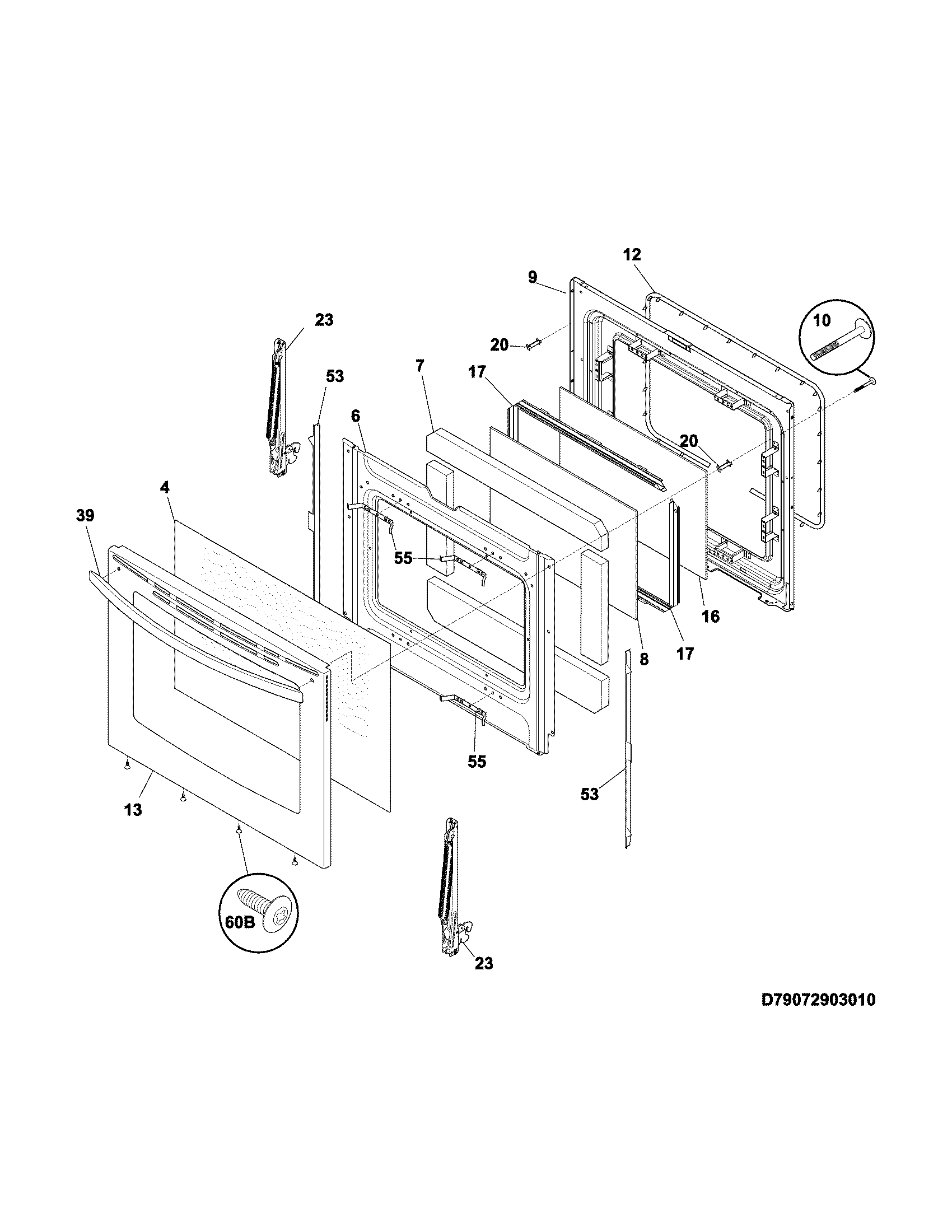 Kenmore 79074233311 door diagram